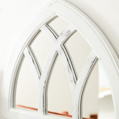 مرآة ديكور بتصميم نافذة نصف قبة من إيفرلي - 51x3 سم