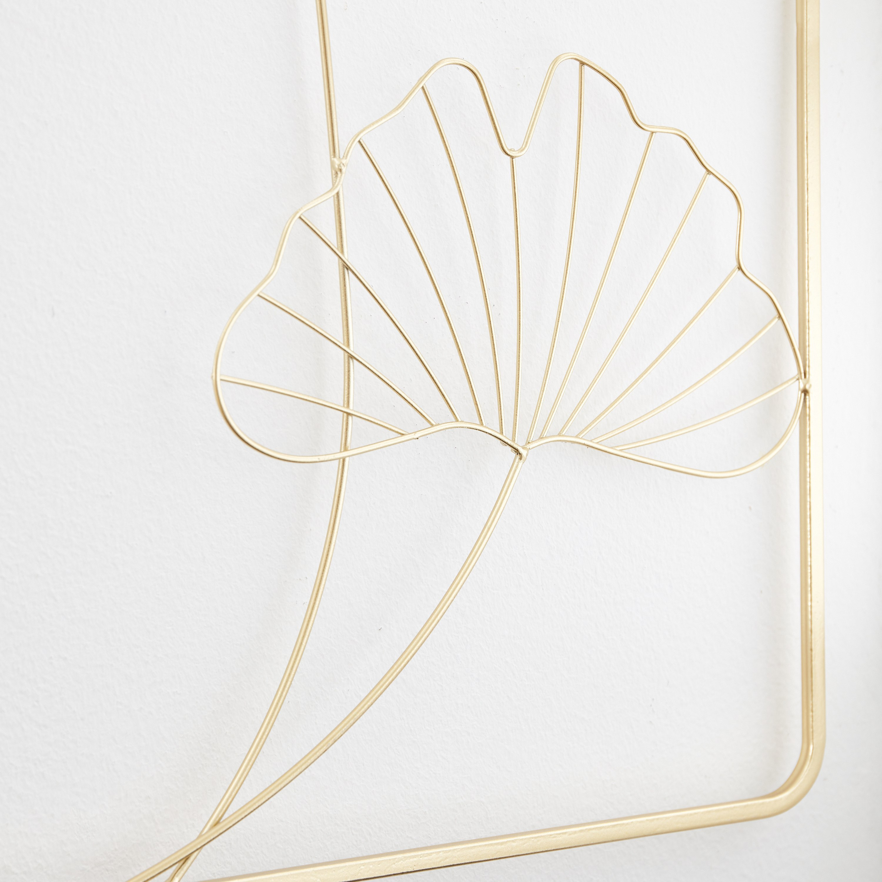 Everly Rectangle Ginkgo Leaves Metal Wall Art - 35x50x1 cm-hbxdiningroom-walldecor-wallart-image-3
