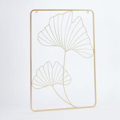 Everly Rectangle Ginkgo Leaves Metal Wall Art - 35x50x1 cms