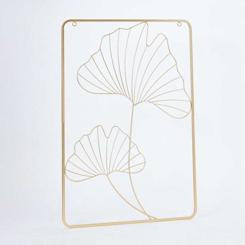 Everly Rectangle Ginkgo Leaves Metal Wall Art - 35x50x1 cm-Wall Art-image-4