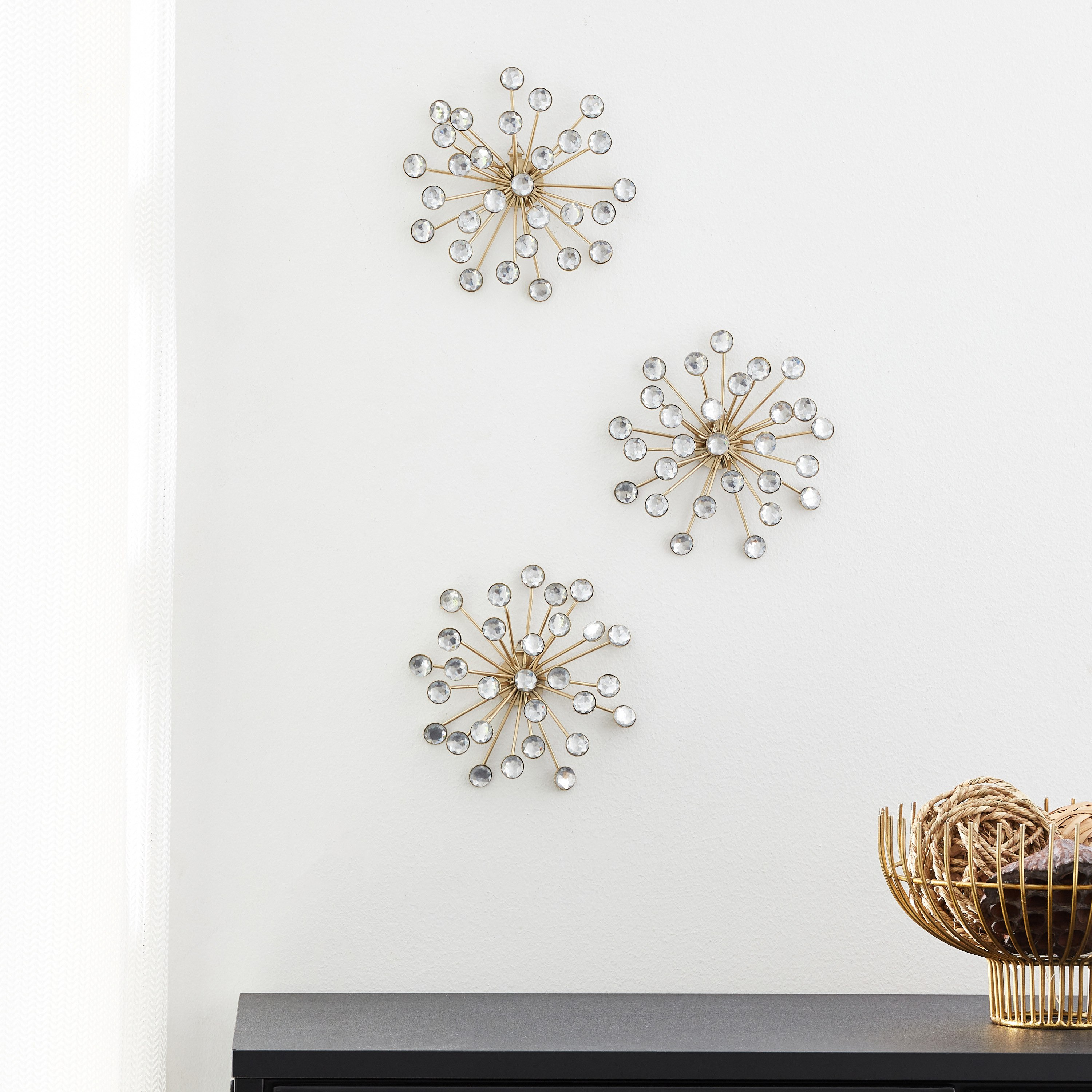 Everly Ray 3-Piece Metal Wall Art Set - 15x15x4 cm-hbxdiningroom-walldecor-wallart-image-1
