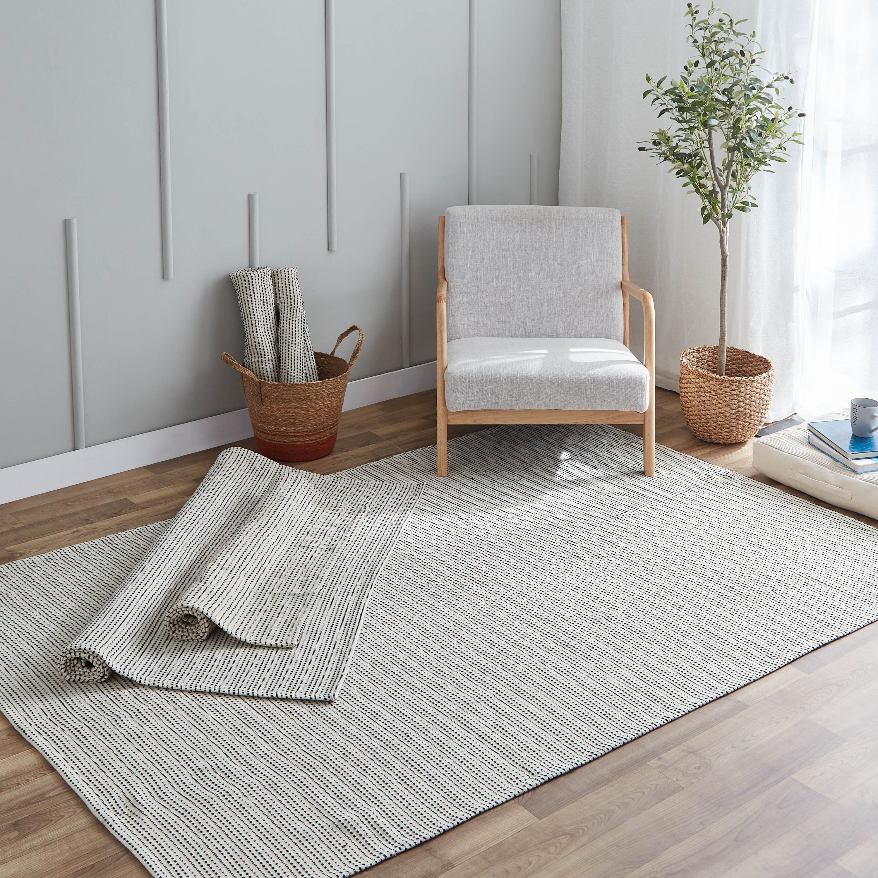 Allan Recycled Cotton Dhurrie - 60x120 cm-hbxdecorandfurnishings-floorcoverings-rugs-image-5
