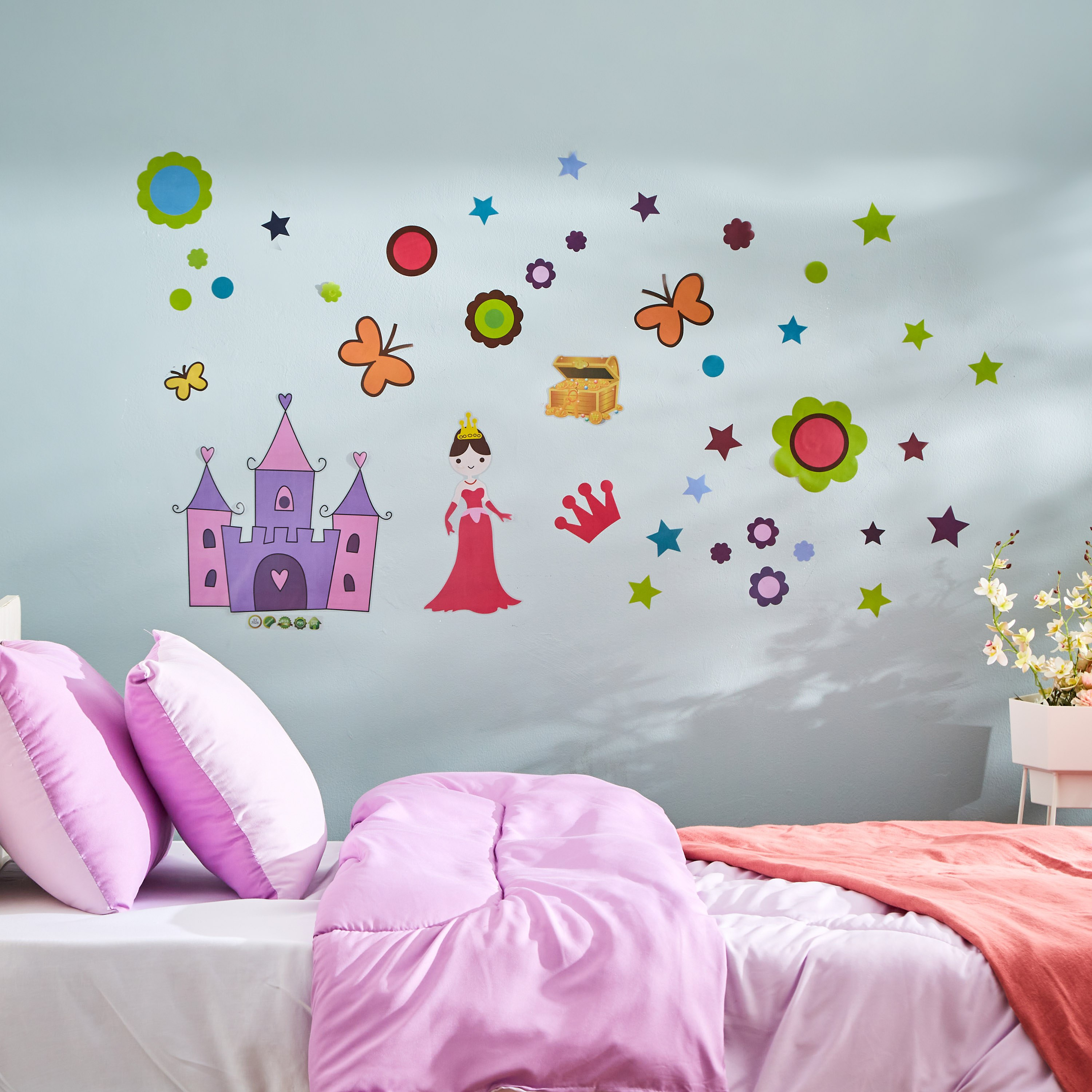 ملصق حائط قابل لإعادة الاستخدام بتصميم قلعة خيالية من ريريتي - 70x50 سم-hbxhomeware-hbxkidsandyouth-image-4