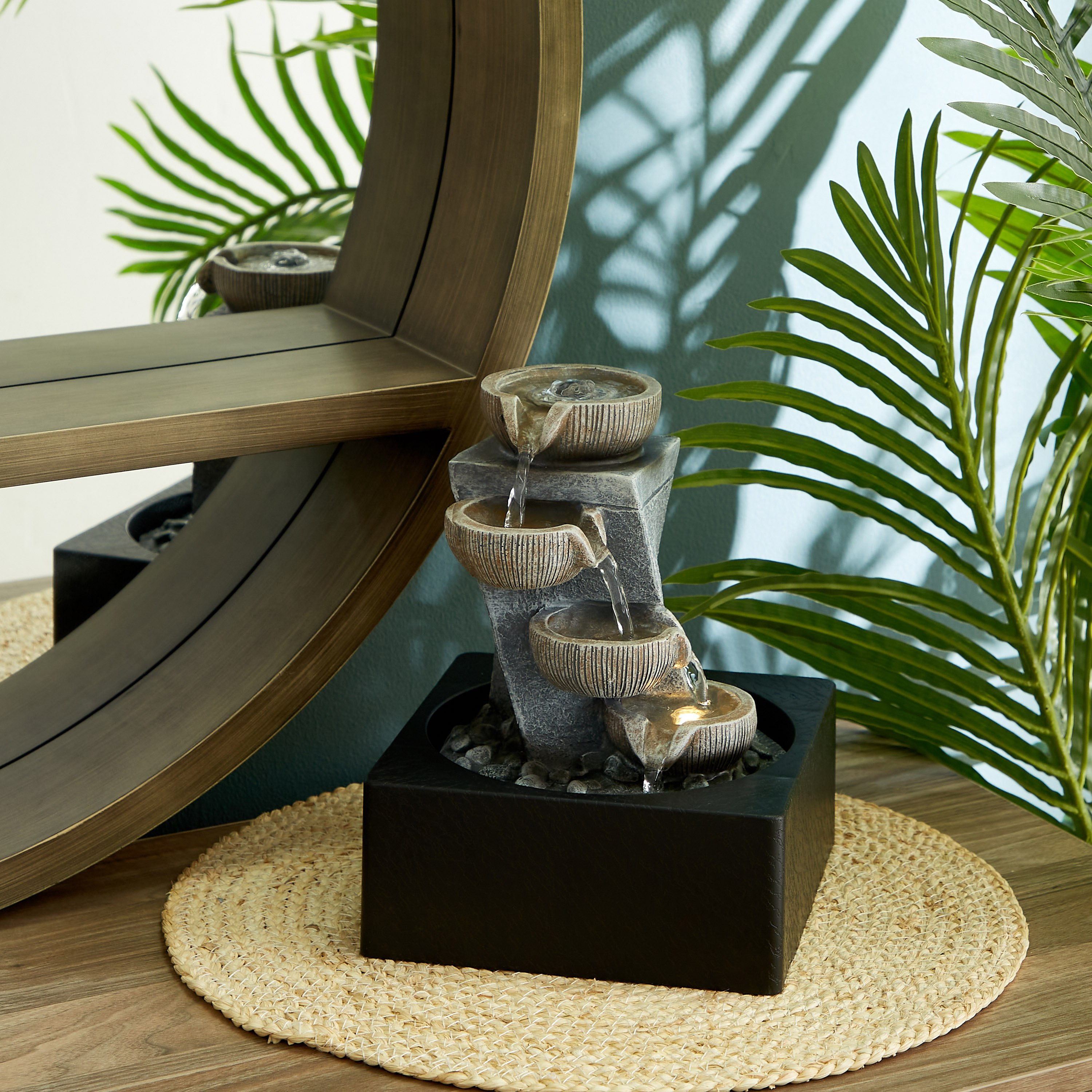 Amber Modern Twisted Fountain with 1 Yellow Light - 18x18x25 cm-PROMO_HB_AE_B1G1_250925-image-1