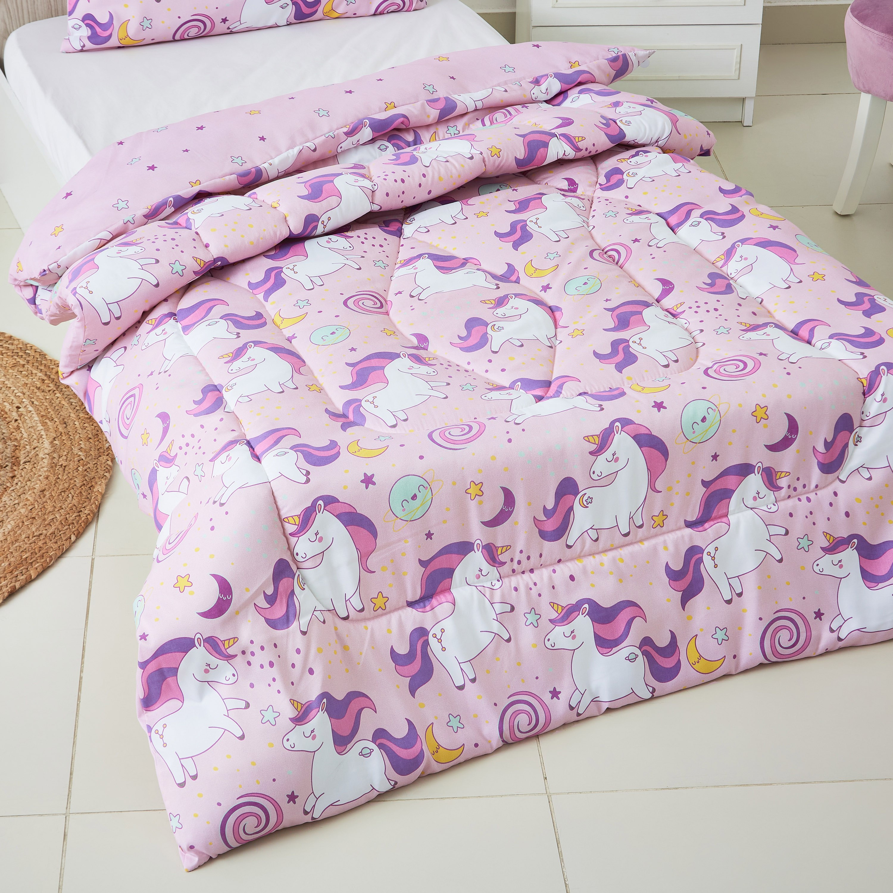 طقم لحاف فردي بطبعات يونيكورن قطعتين من موديش -130x220 سم-hbxhomeware-hbxkidsandyouth-image-2