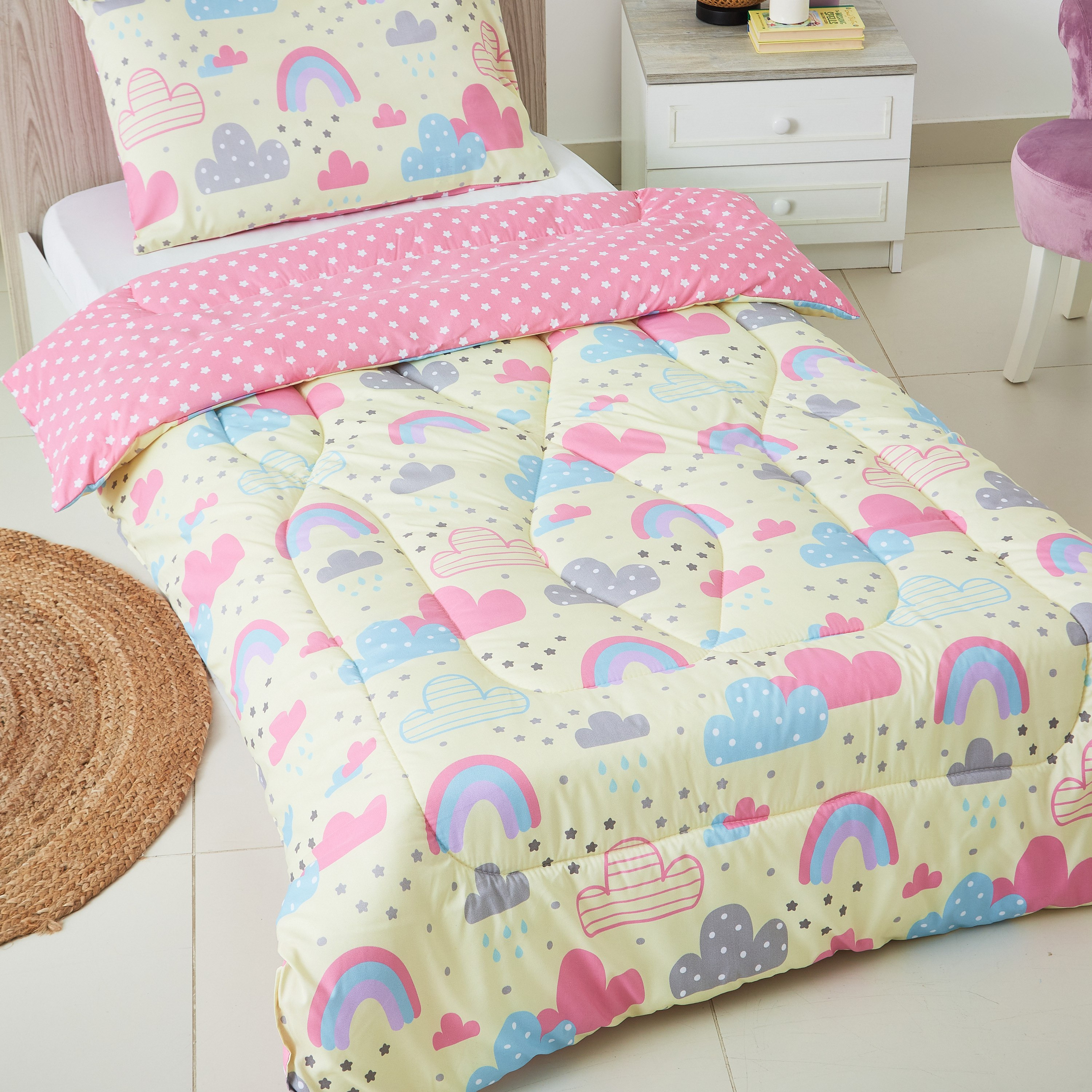 طقم لحاف فردي بطبعات رقميّة هابي رينبو قطعتين من موديش - 130x220 سم-hbxhomeware-hbxkidsandyouth-image-2