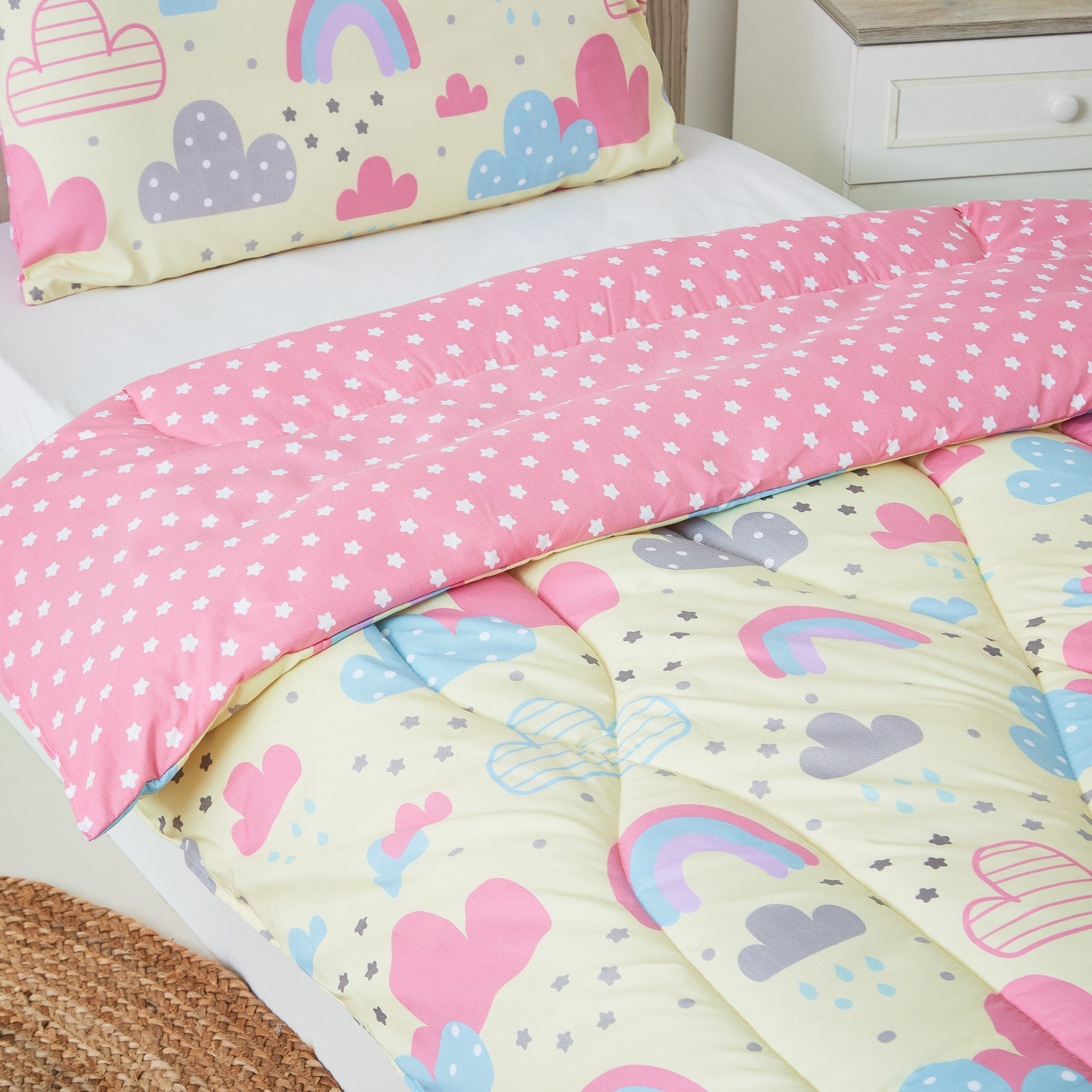 طقم لحاف فردي بطبعات رقميّة هابي رينبو قطعتين من موديش - 130x220 سم-hbxhomeware-hbxkidsandyouth-image-4