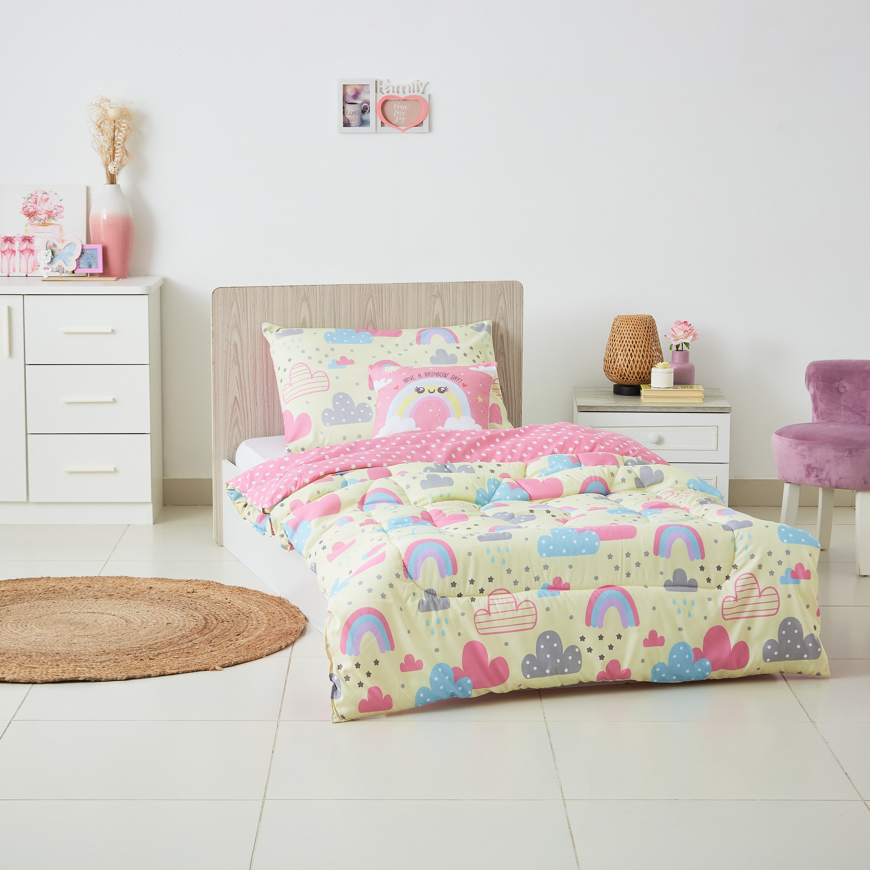 طقم لحاف فردي بطبعات رقميّة هابي رينبو قطعتين من موديش - 130x220 سم-hbxhomeware-hbxkidsandyouth-image-5