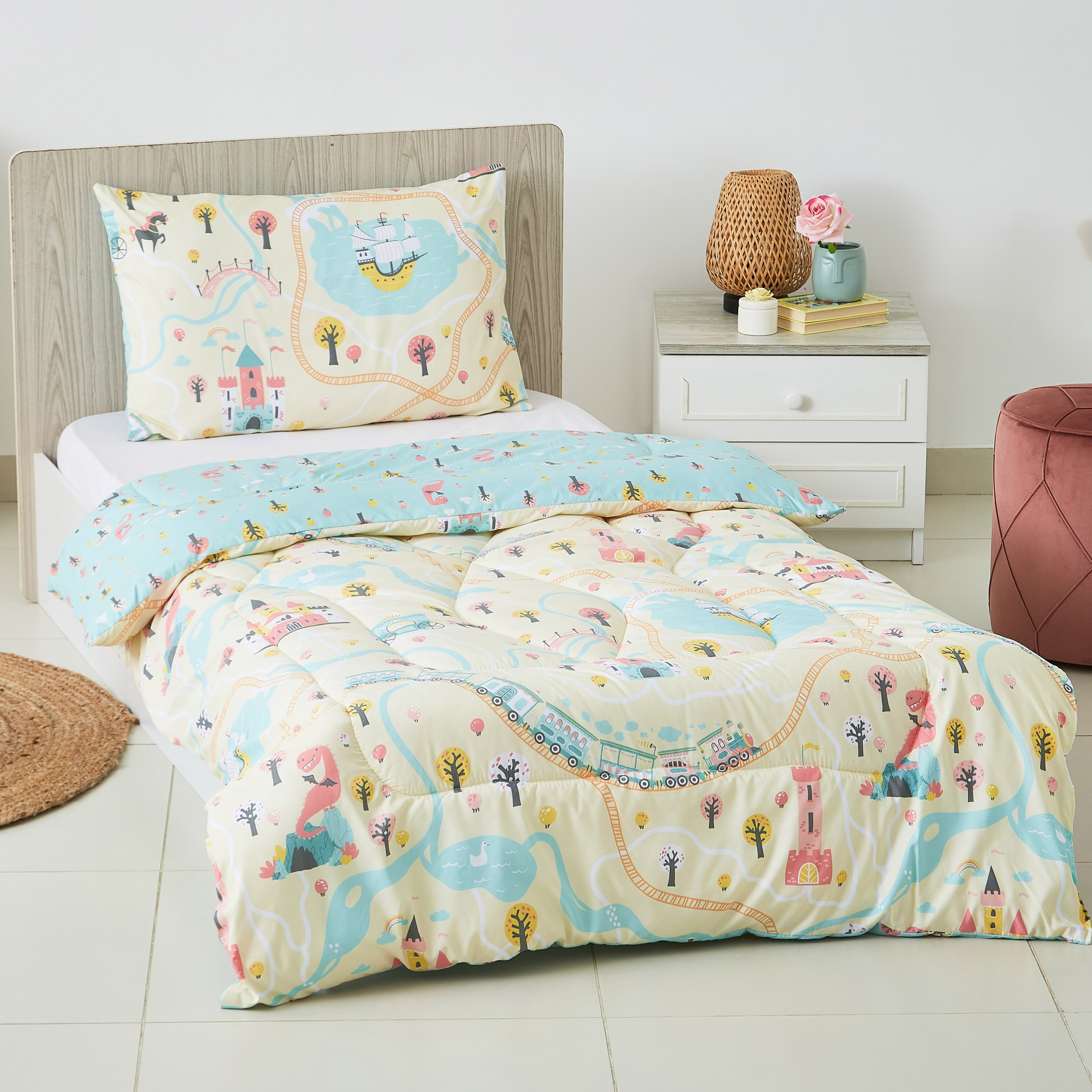 طقم لحاف قطعتين بطبعات قصة خيالية ديجيتال للجنسين من موديش- 130x220 سم-hbxhomeware-hbxkidsandyouth-image-1