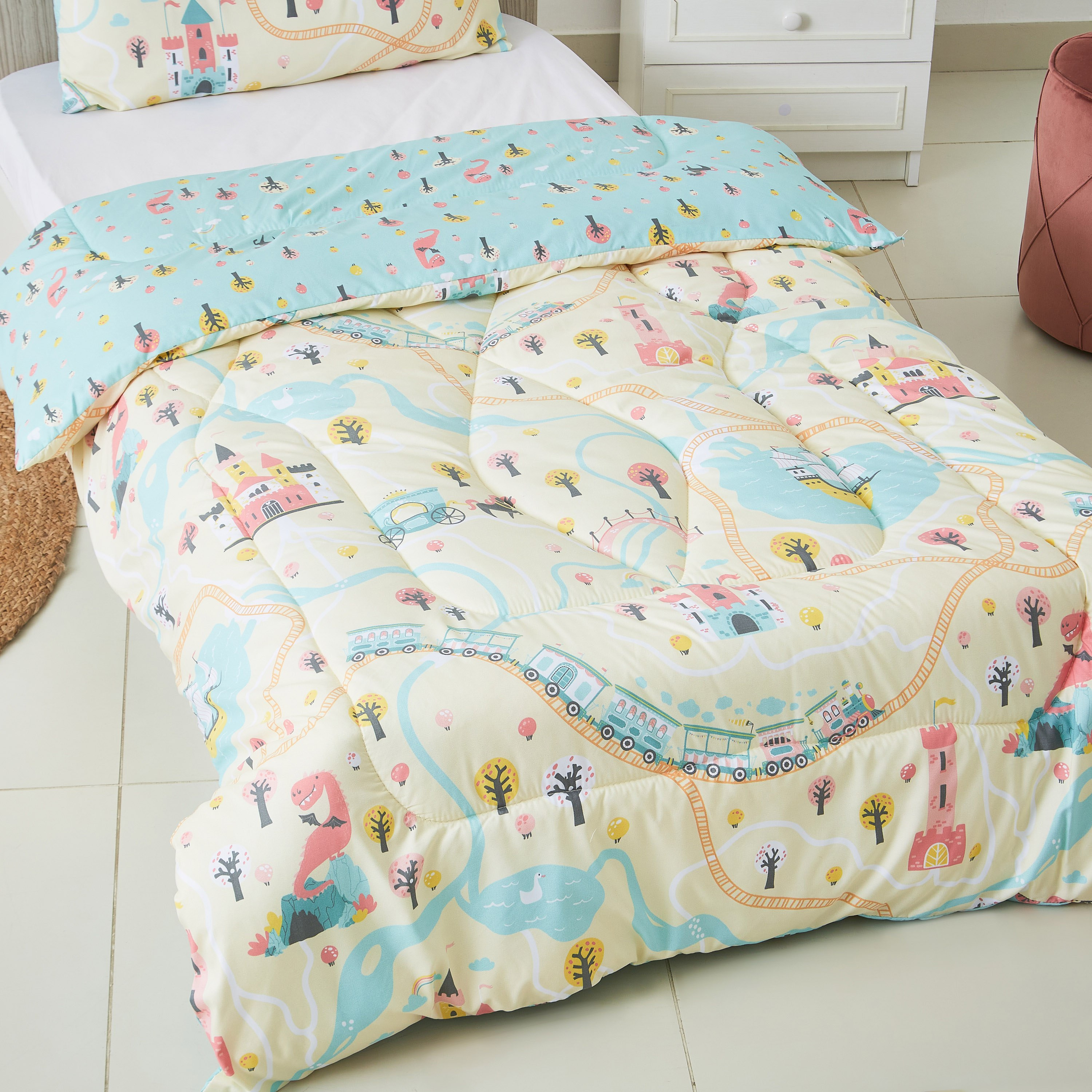طقم لحاف قطعتين بطبعات قصة خيالية ديجيتال للجنسين من موديش- 130x220 سم-hbxhomeware-hbxkidsandyouth-image-2