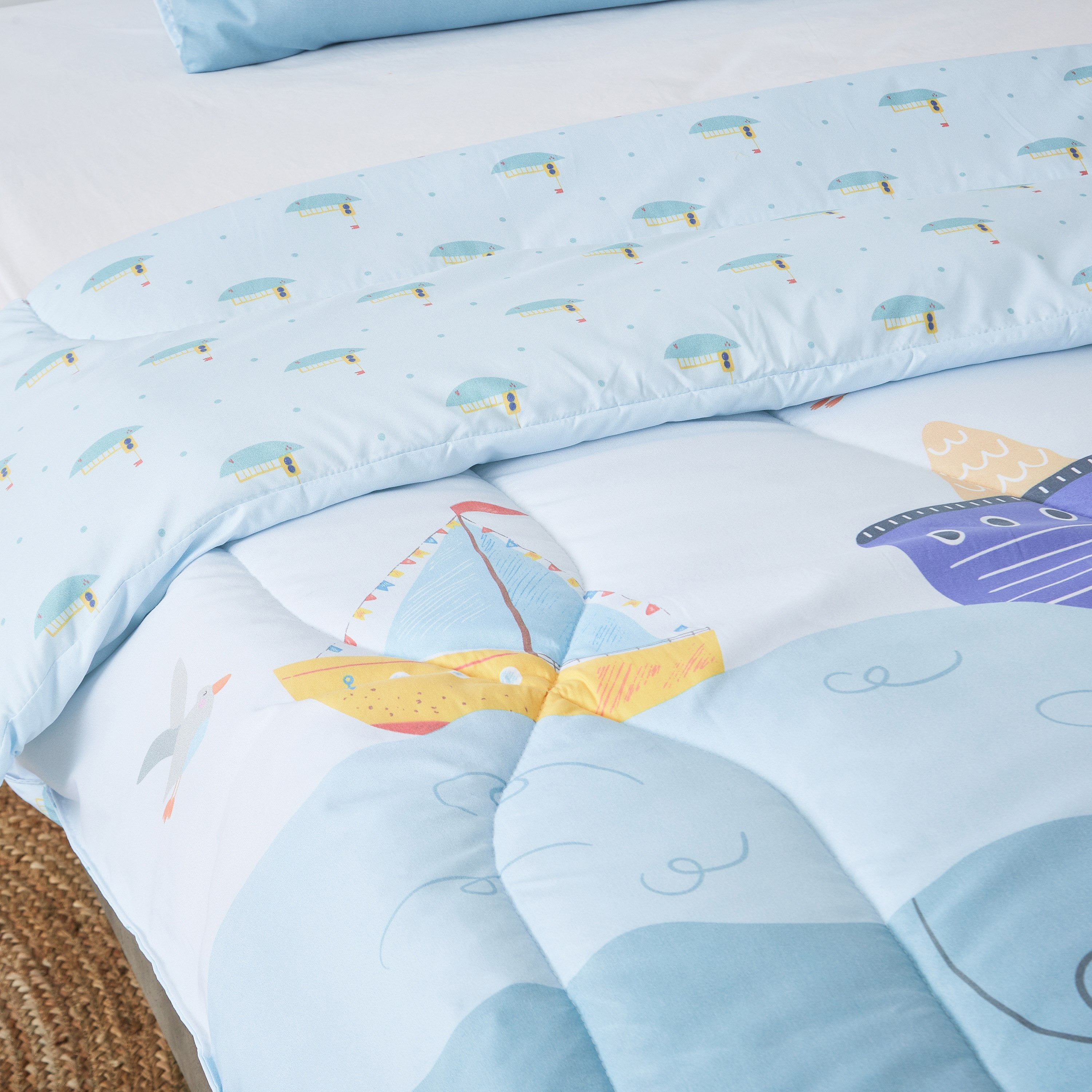 طقم لحاف مزدوج قطعتين بطبعات بحر رقميّة من موديش- 160x220 سم-hbxhomeware-hbxkidsandyouth-image-4