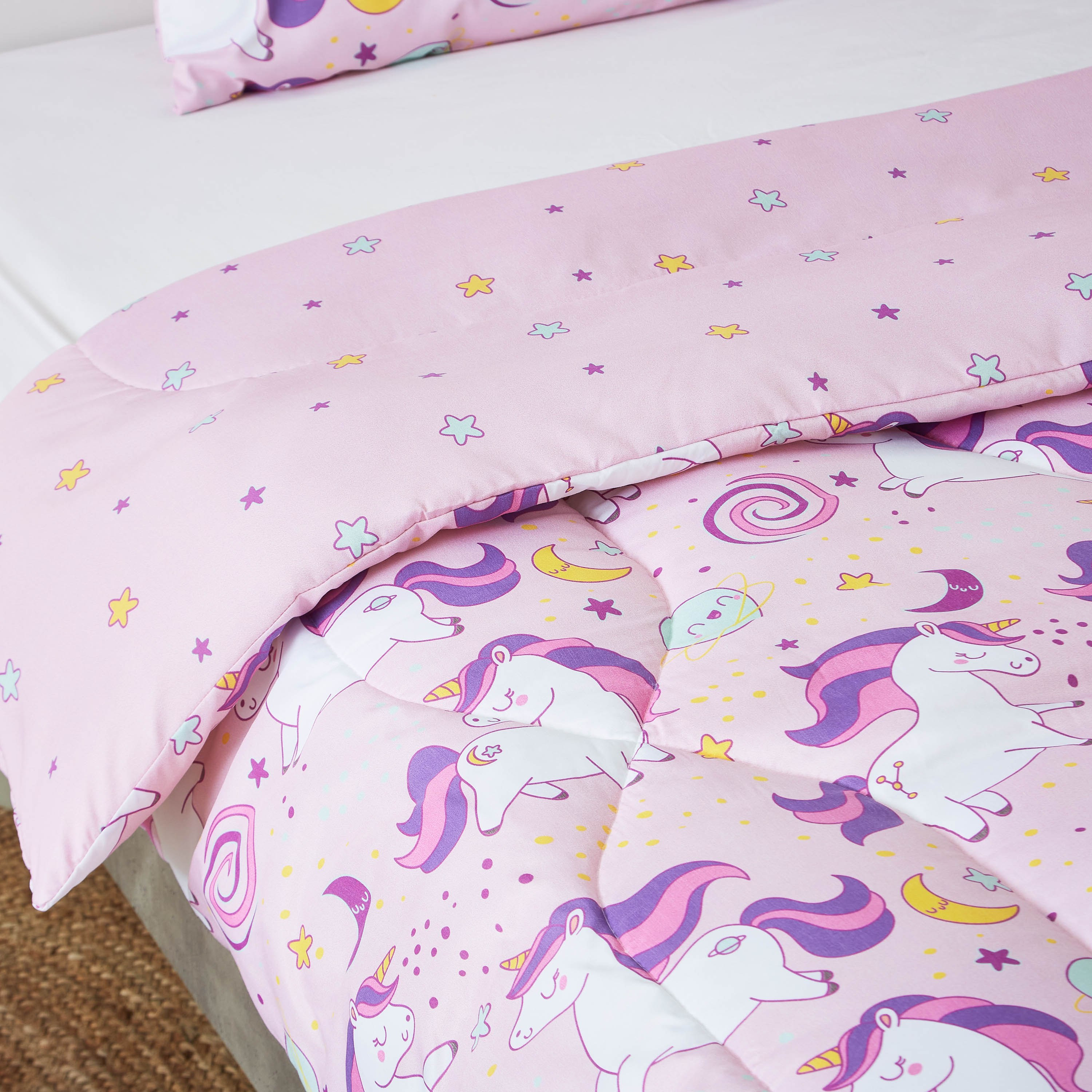 طقم لحاف مزدوج قطعتين بطبعات يونيكورن ديجيتال من موديش- 160x220 سم-hbxhomeware-hbxkidsandyouth-image-4