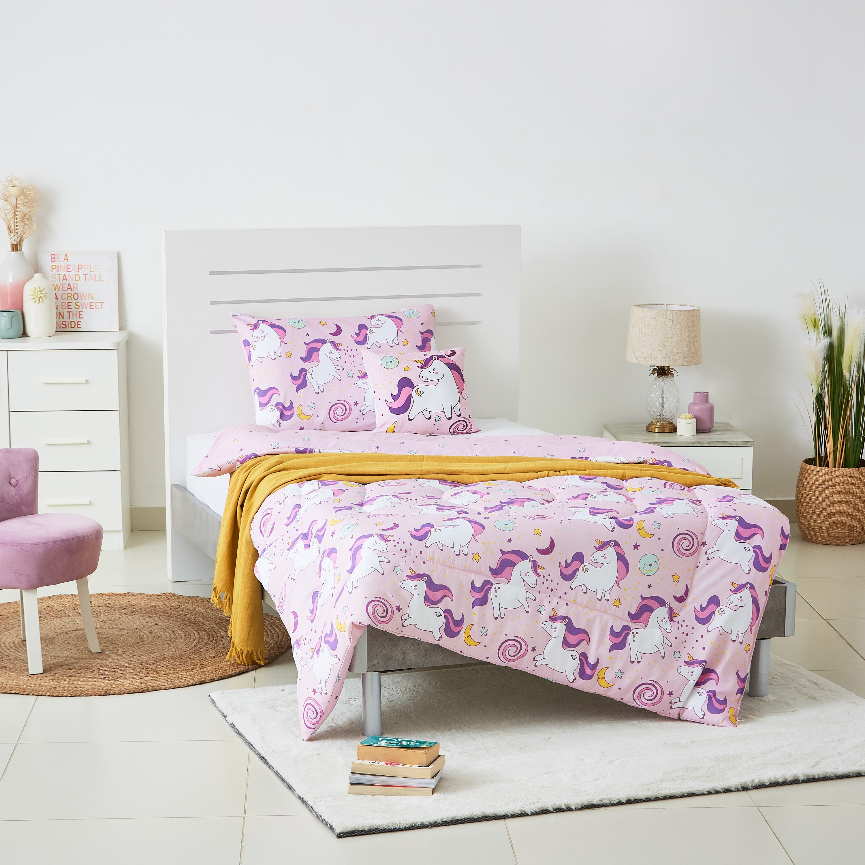طقم لحاف مزدوج قطعتين بطبعات يونيكورن ديجيتال من موديش- 160x220 سم-hbxhomeware-hbxkidsandyouth-image-5