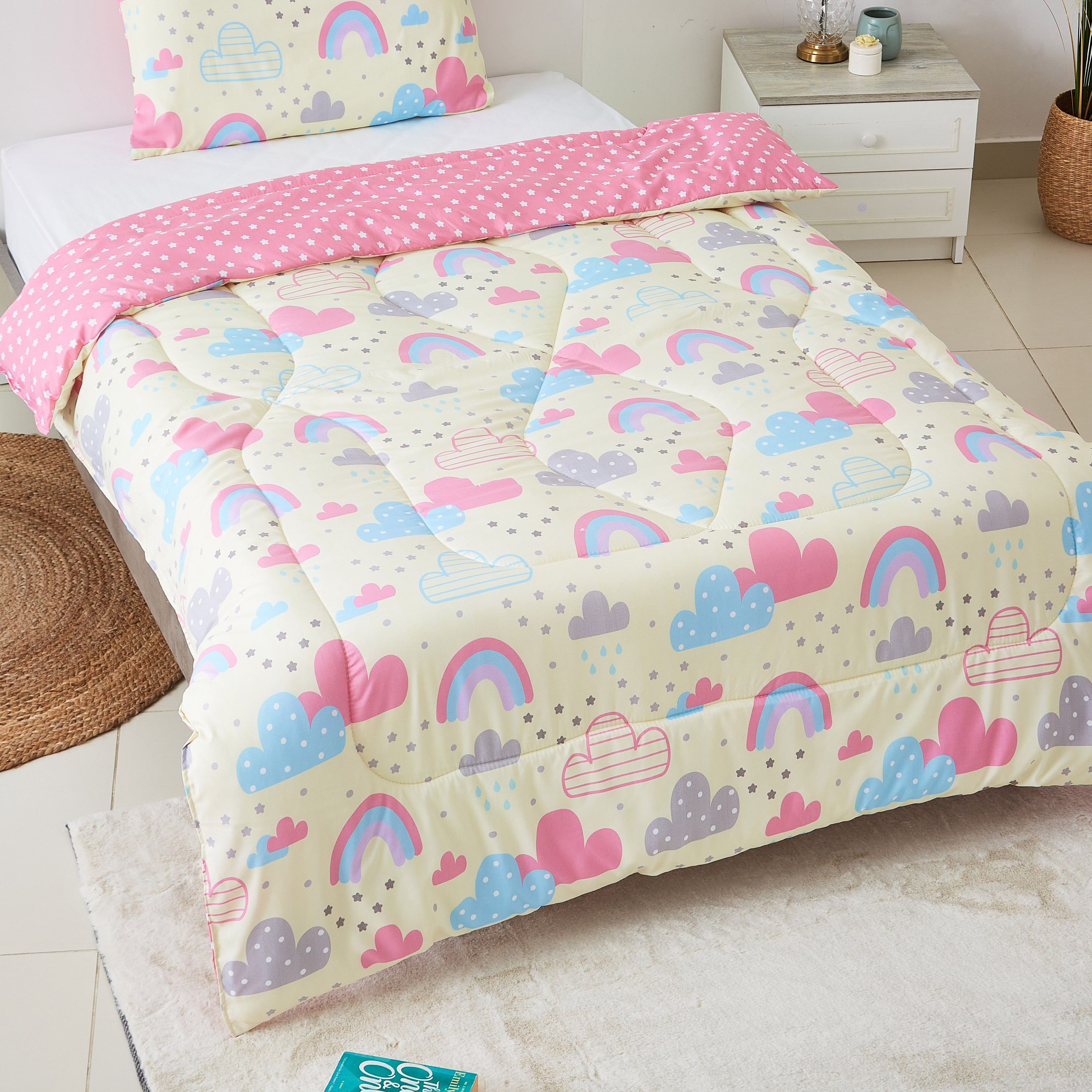طقم لحاف مزدوج قطعتين بطبعات هابي رينبو رقميّة من موديش- 160x220 سم-hbxhomeware-hbxkidsandyouth-image-2