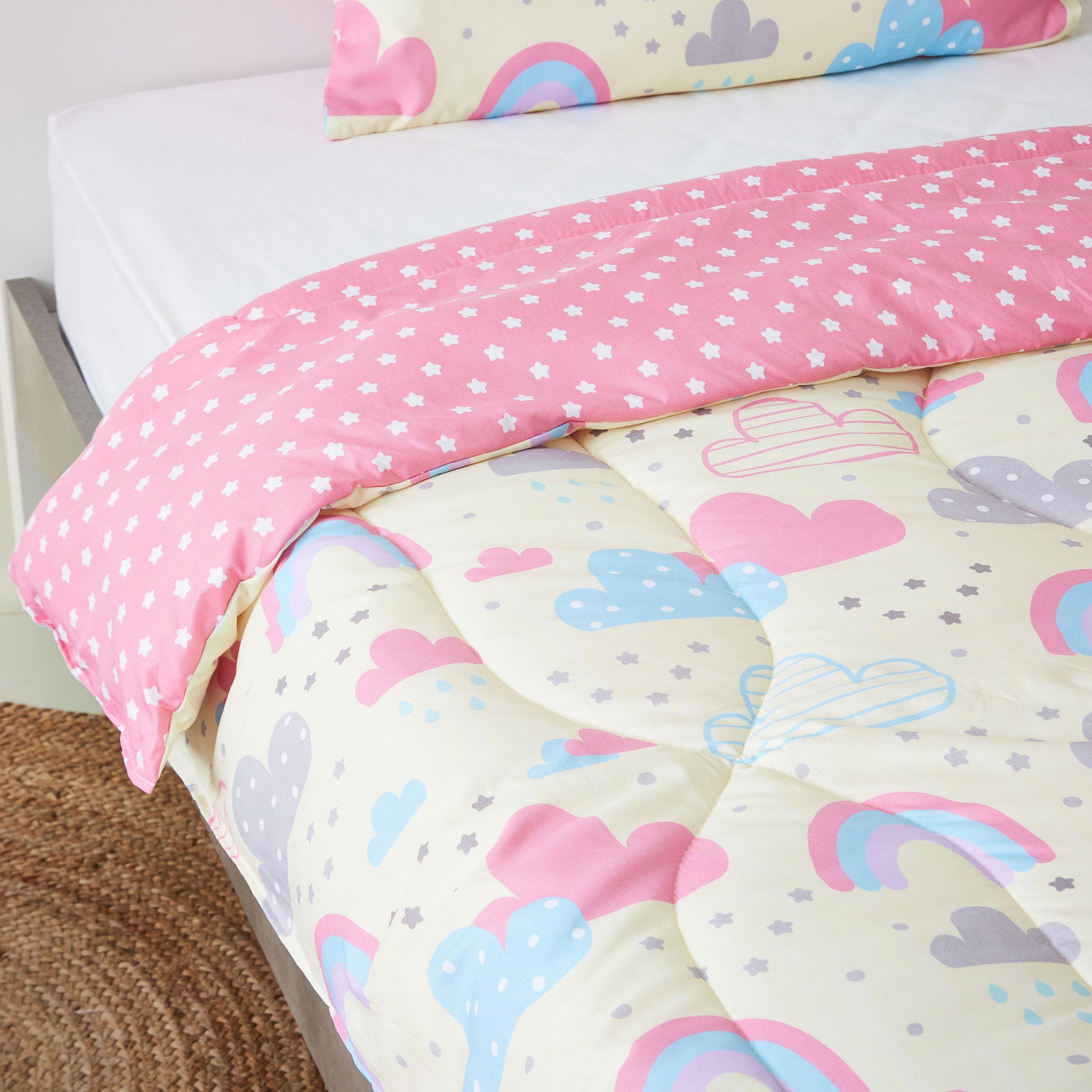 طقم لحاف مزدوج قطعتين بطبعات هابي رينبو رقميّة من موديش- 160x220 سم-hbxhomeware-hbxkidsandyouth-image-4