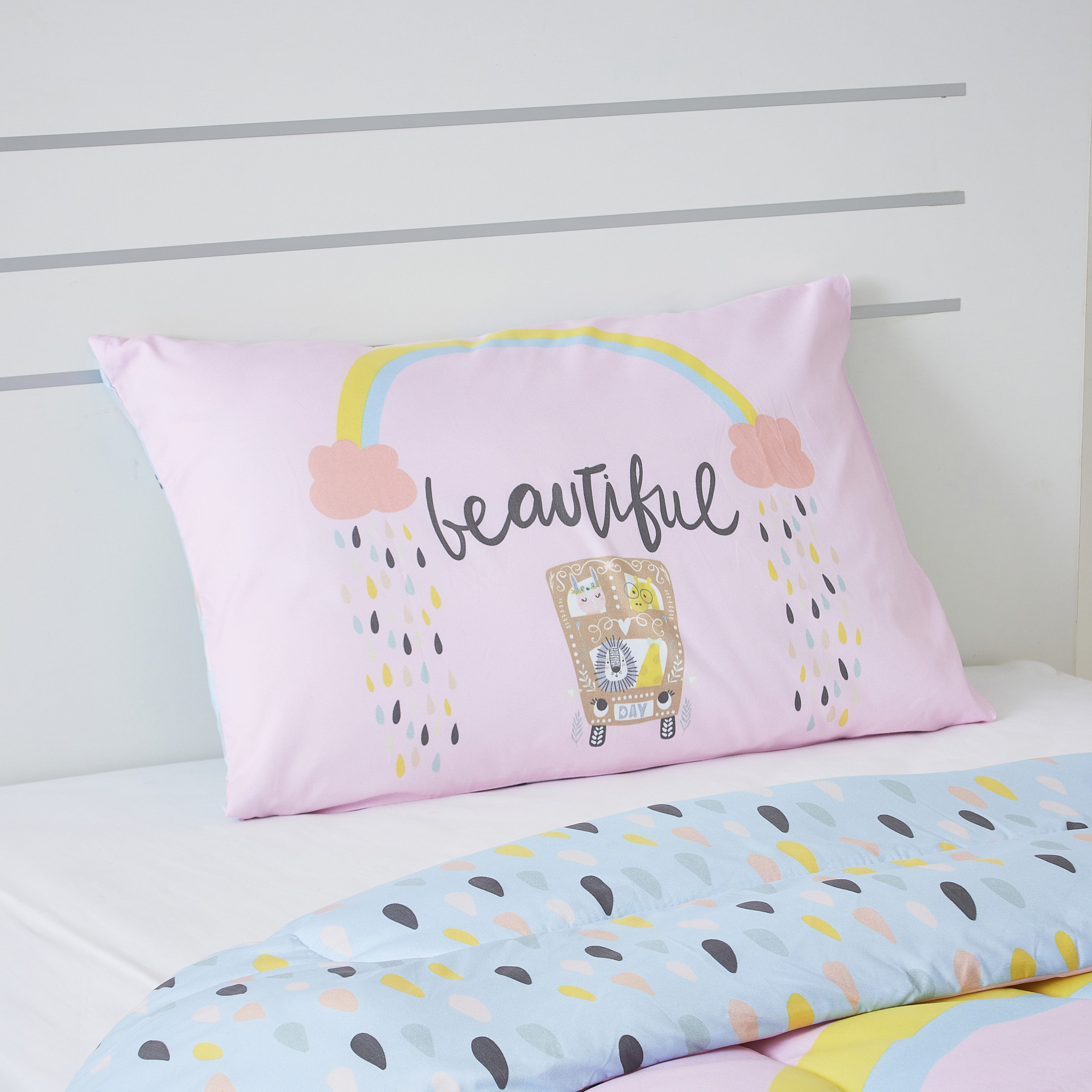طقم لحاف مزدوج قطعتين بطبعات بيوتيفول رقميّة من موديش- 160x220 سم-hbxhomeware-hbxkidsandyouth-image-3