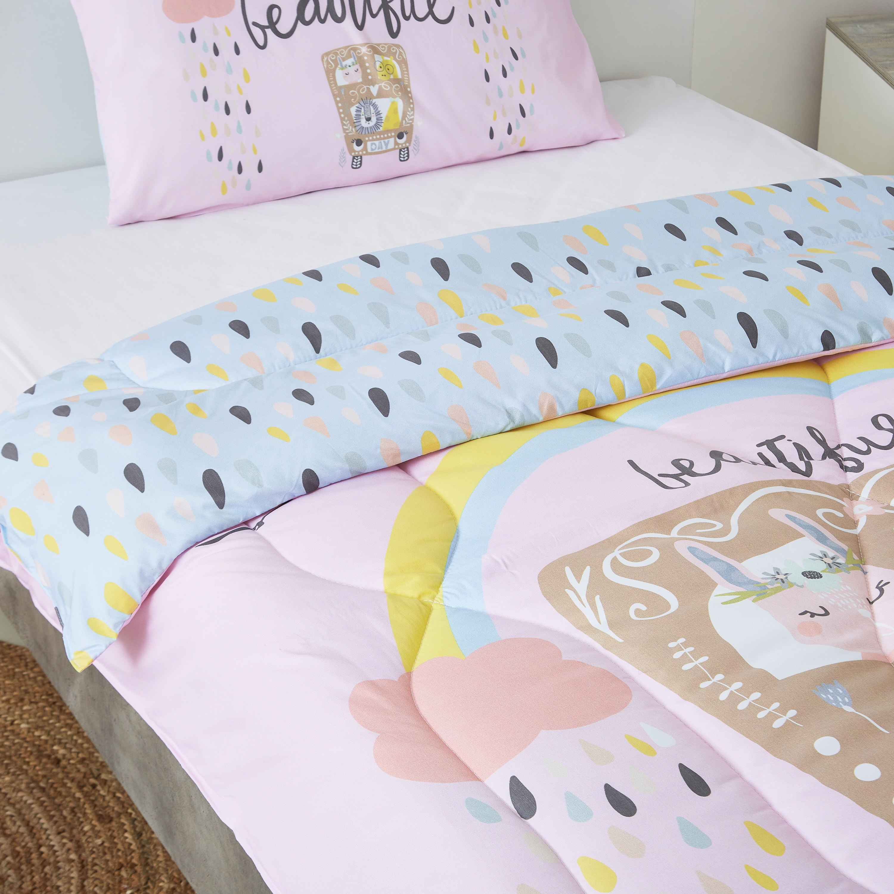 طقم لحاف مزدوج قطعتين بطبعات بيوتيفول رقميّة من موديش- 160x220 سم-hbxhomeware-hbxkidsandyouth-image-4
