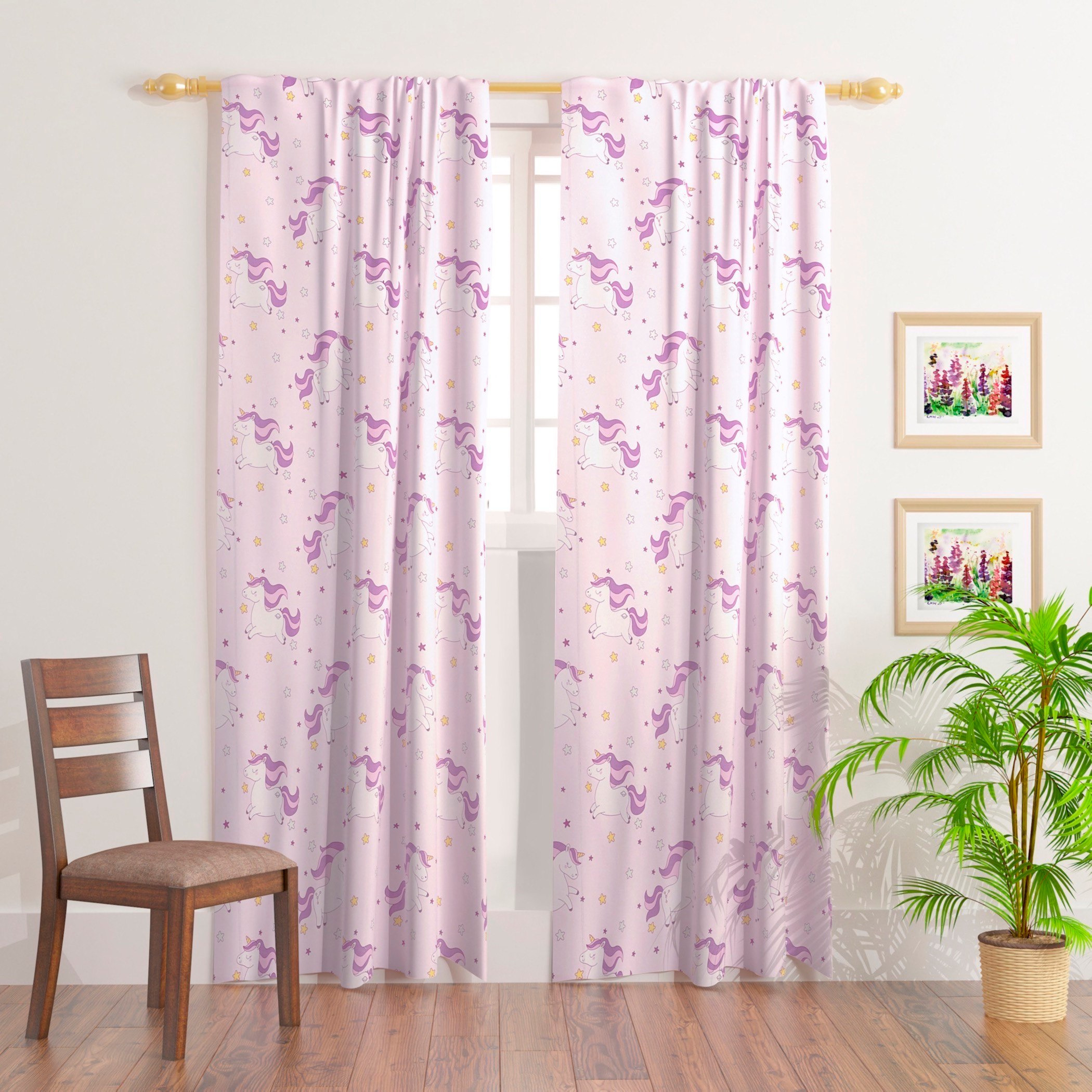 طقم ستائر مكون من قطعتين يونيكورن من موديش - 140x240 سم-hbxhomeware-hbxkidsandyouth-image-1
