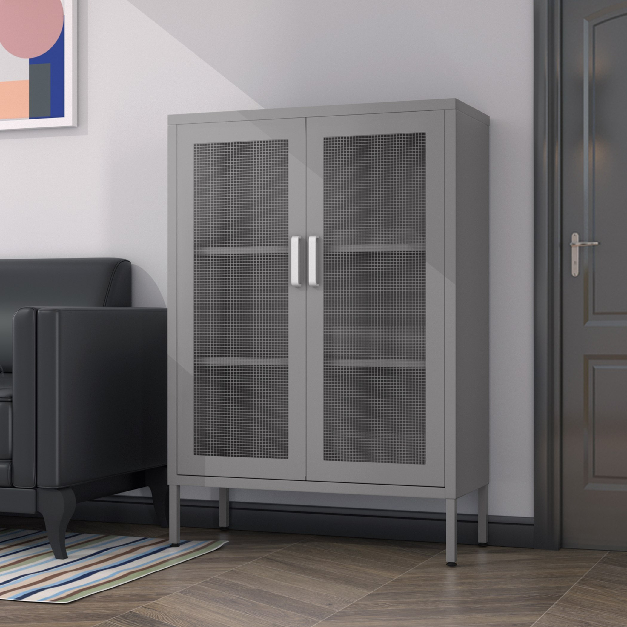 خزانة مرتفعة ببابين شبكيّين من باولو-hbxfurniture-office-bookcases-image-1
