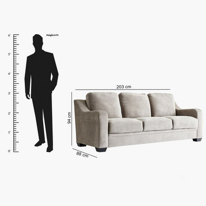 Gary 3-Seater Fabric Sofa