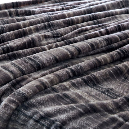 Braxton Printed Flannel Sherpa Queen Blanket - 200x220 cms