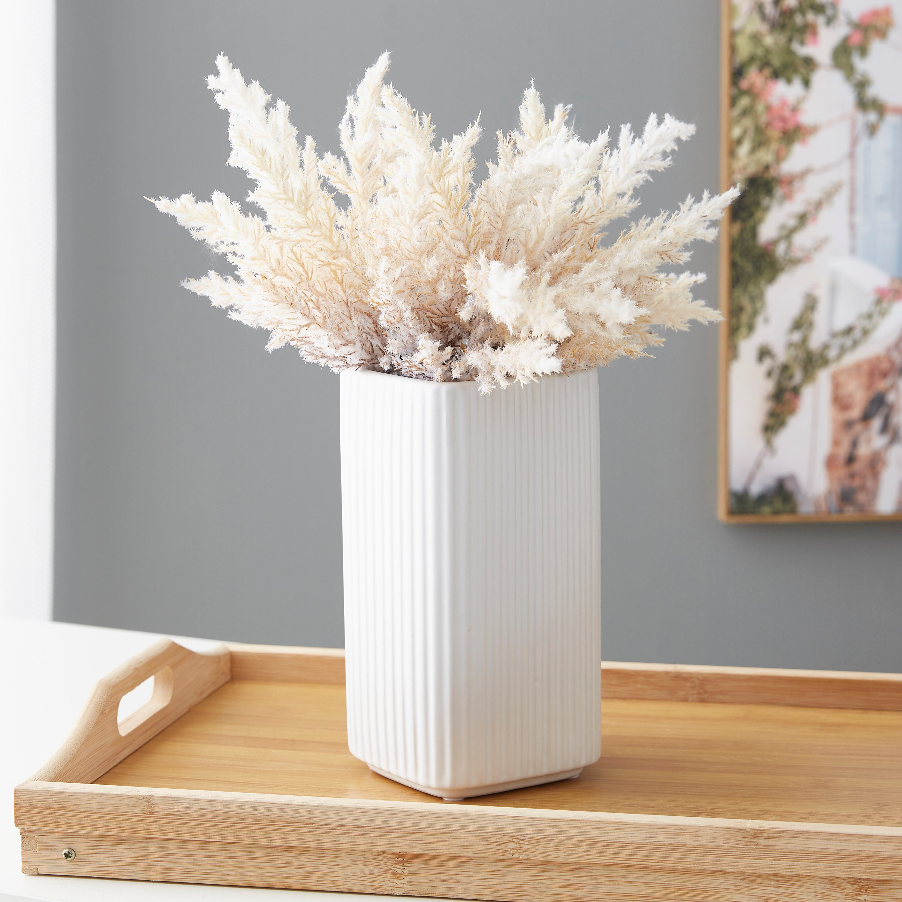 مزهرية سيراميك مكعبة مضلعة من سانسا - 10.5x10.5x20 سم-hbxbedroom-decorandaccessories-vases-image-1