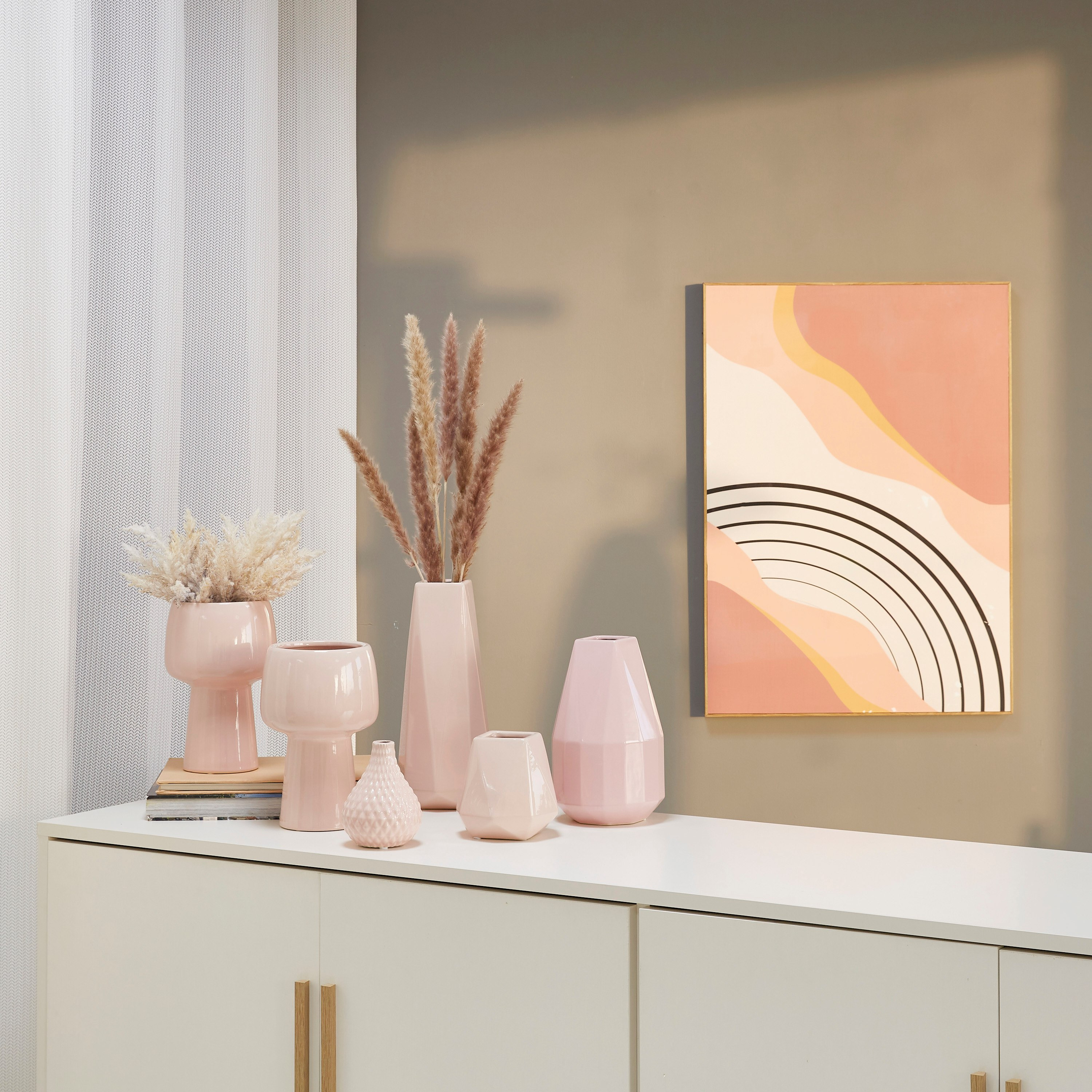 Sansa Ceramic Faceted Vase - 12.5x12.5x30 cm-hbxbedroom-decorandaccessories-vases-image-4