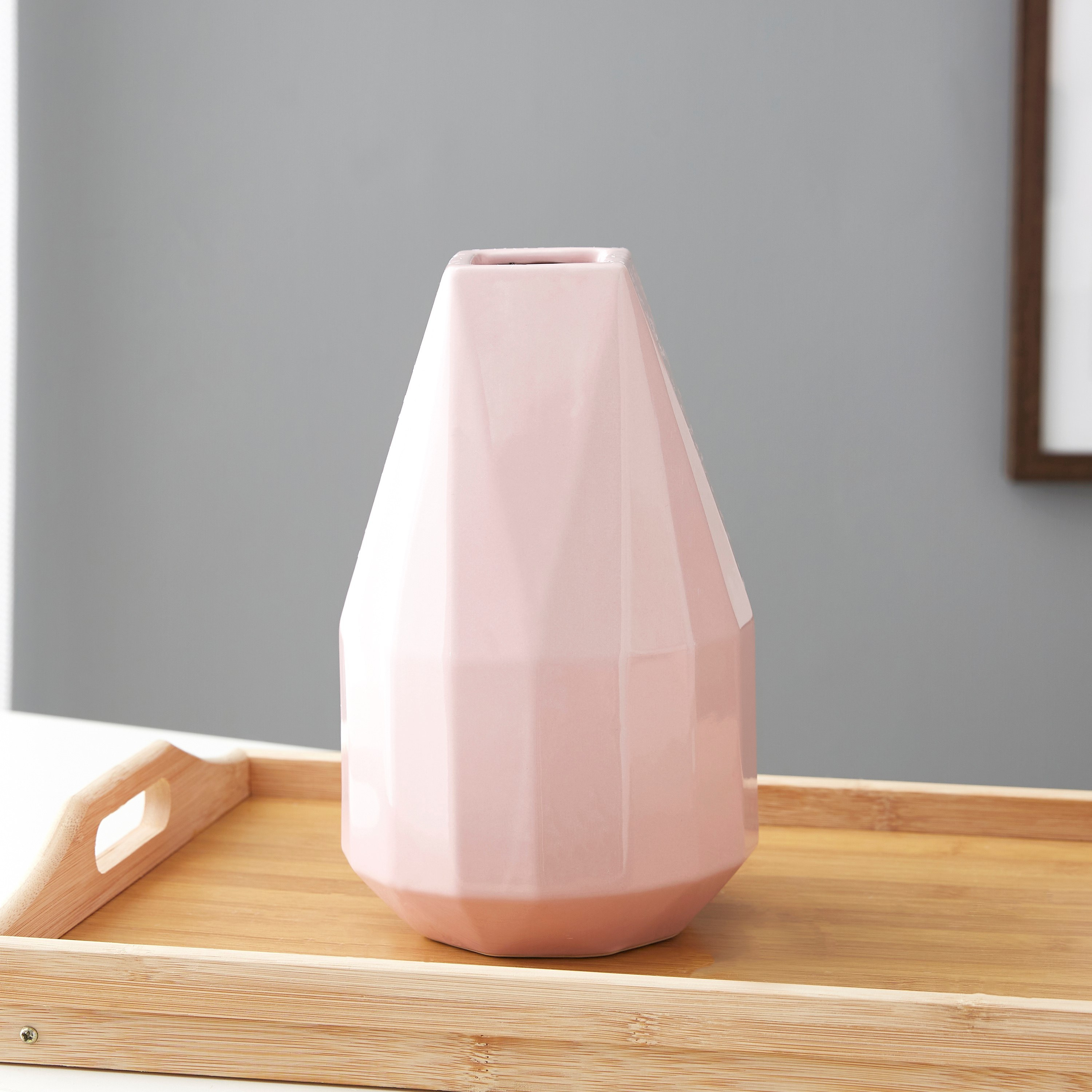 Sansa Ceramic Faceted Vase - 14.5x14.5x23.5 cm-hbxbedroom-decorandaccessories-vases-image-2