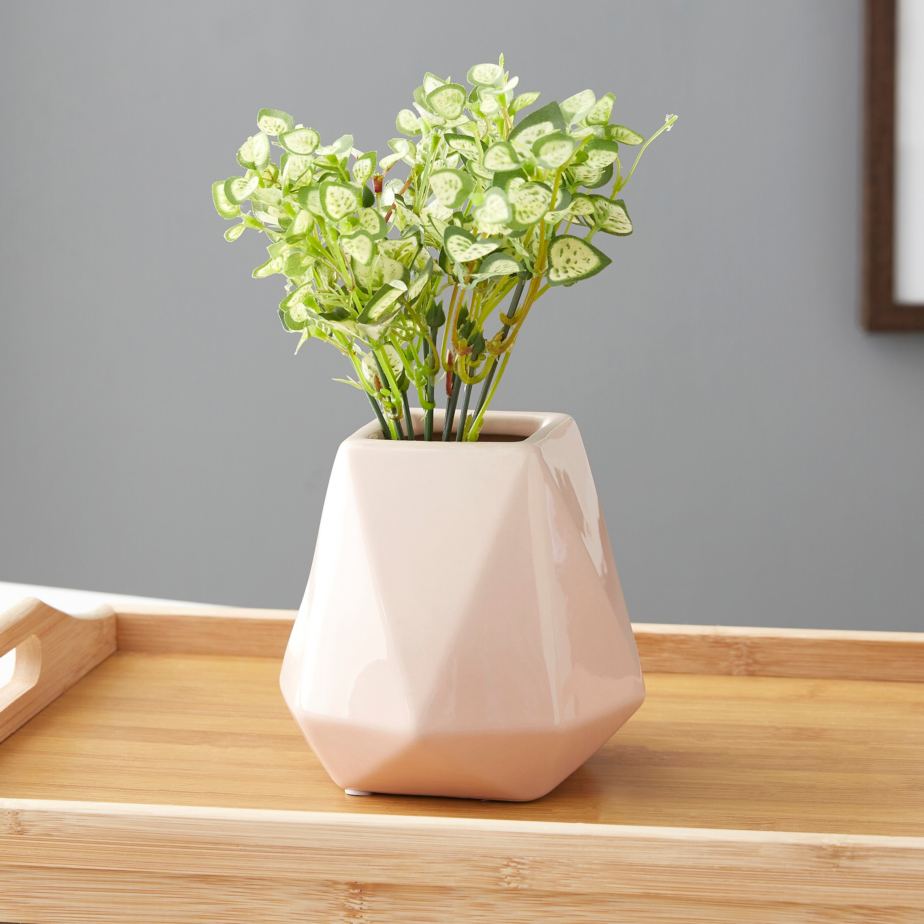 Sansa Ceramic Small Faceted Vase - 13.5x13.5x13 cm-hbxbedroom-decorandaccessories-vases-image-1