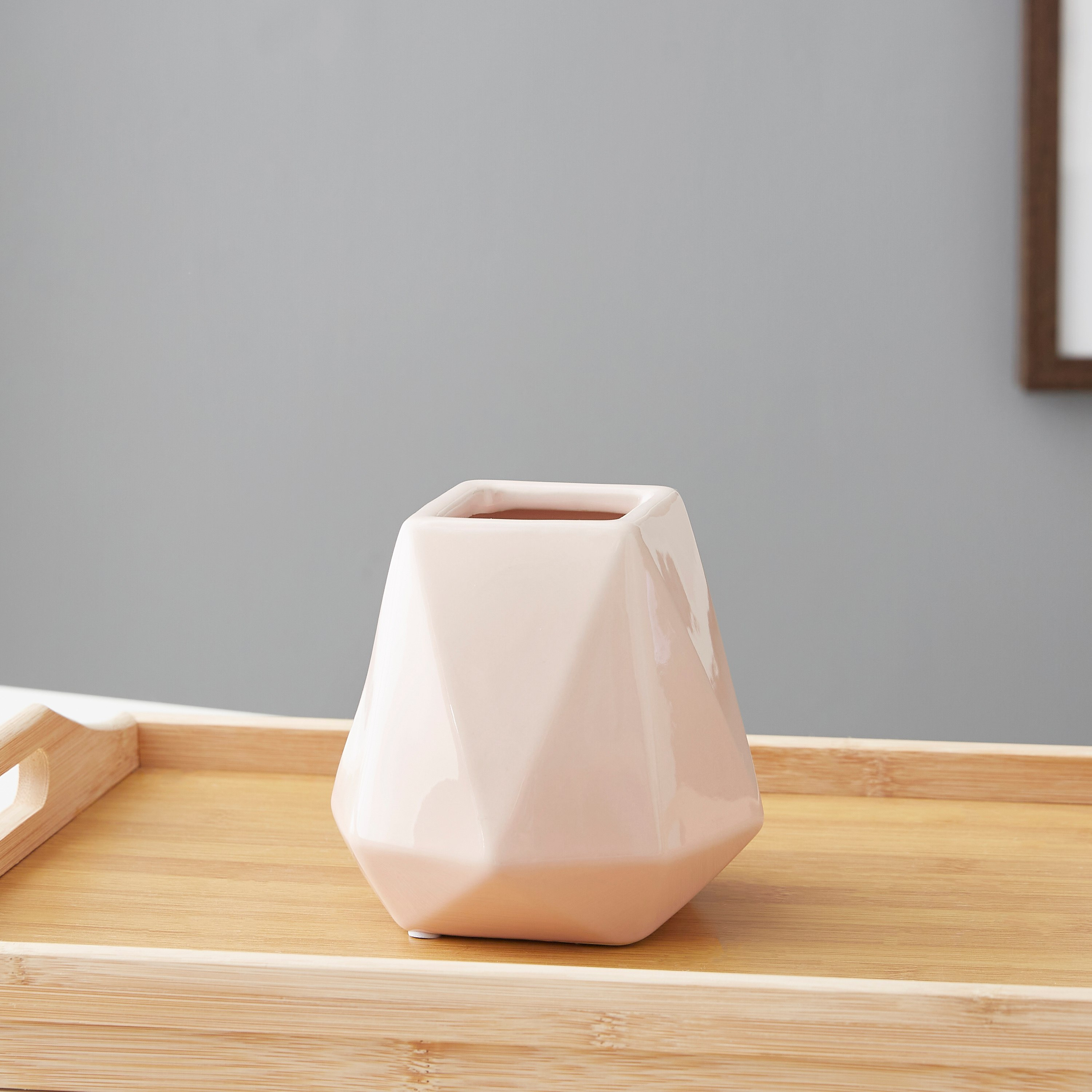 Sansa Ceramic Small Faceted Vase - 13.5x13.5x13 cm-hbxbedroom-decorandaccessories-vases-image-2