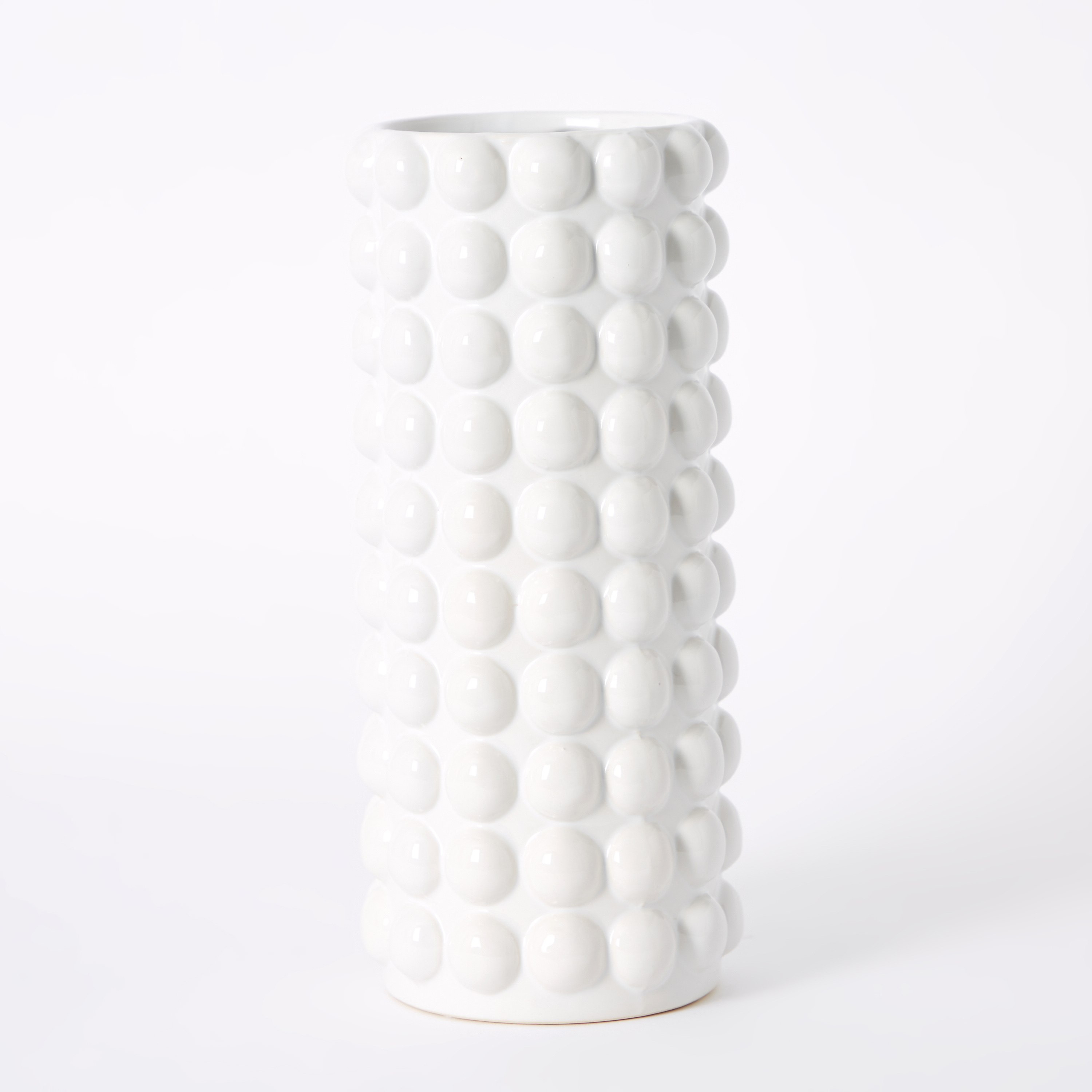 مزهرية سيراميك بارزة الملمس طويلة من سانسا - 14x14x31 سم-hbxbedroom-decorandaccessories-vases-image-5