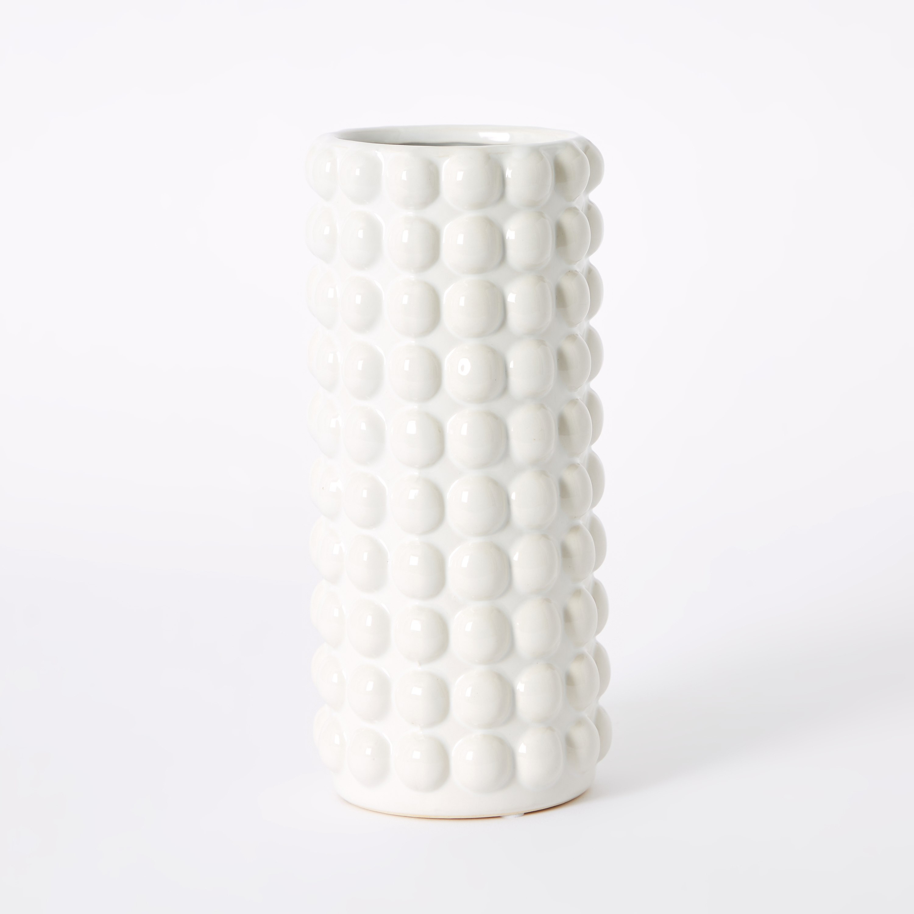 مزهرية سيراميك بارزة الملمس من سانسا - 12x12x25.5 سم-hbxbedroom-decorandaccessories-vases-image-5