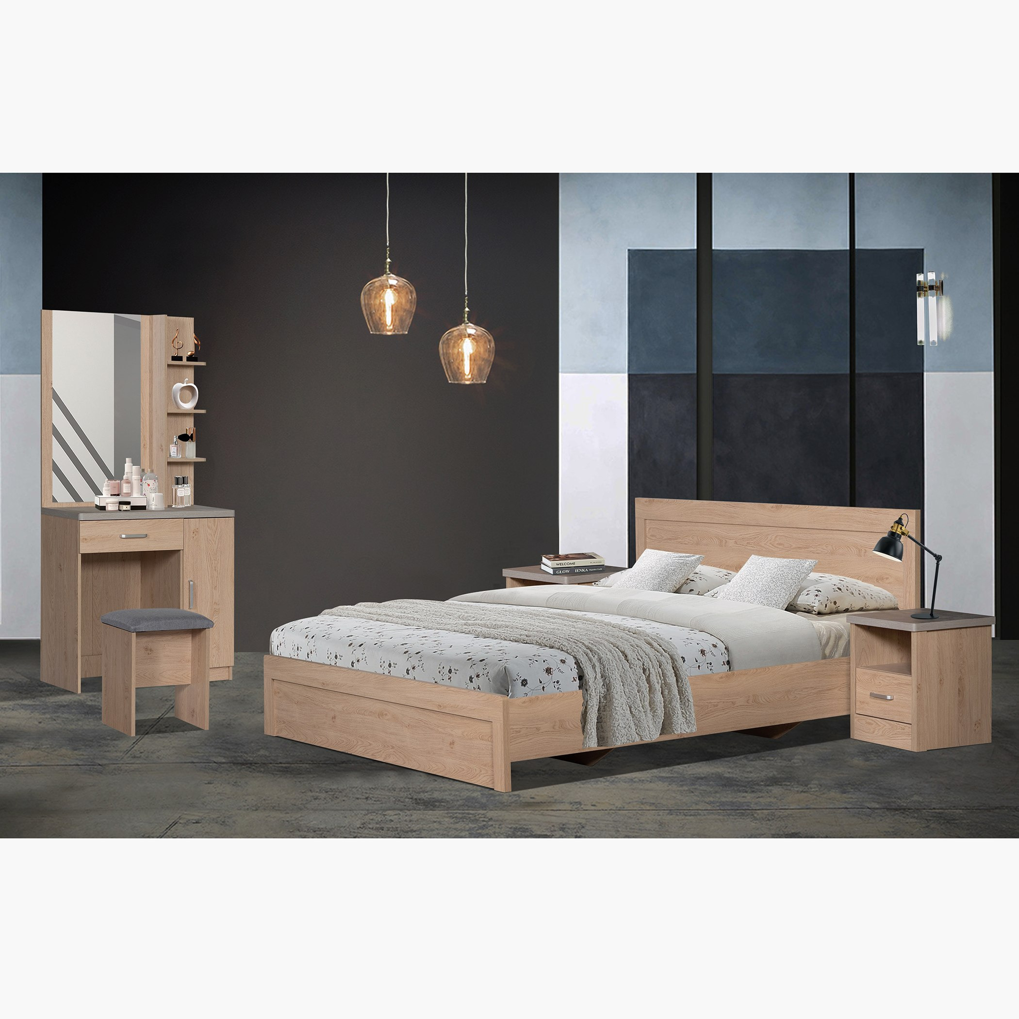 طقم غرفة نوم كينج 6 قطع - كالجاري من موڤو - 180x200 سم-hbxbedroom-bedsandbedsets-bedroomsets-king-image-1