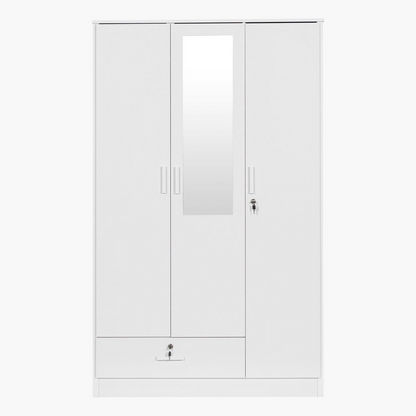 Mandy 3-Door Wardrobe with Mirror and Drawer-Wardrobes-image-1