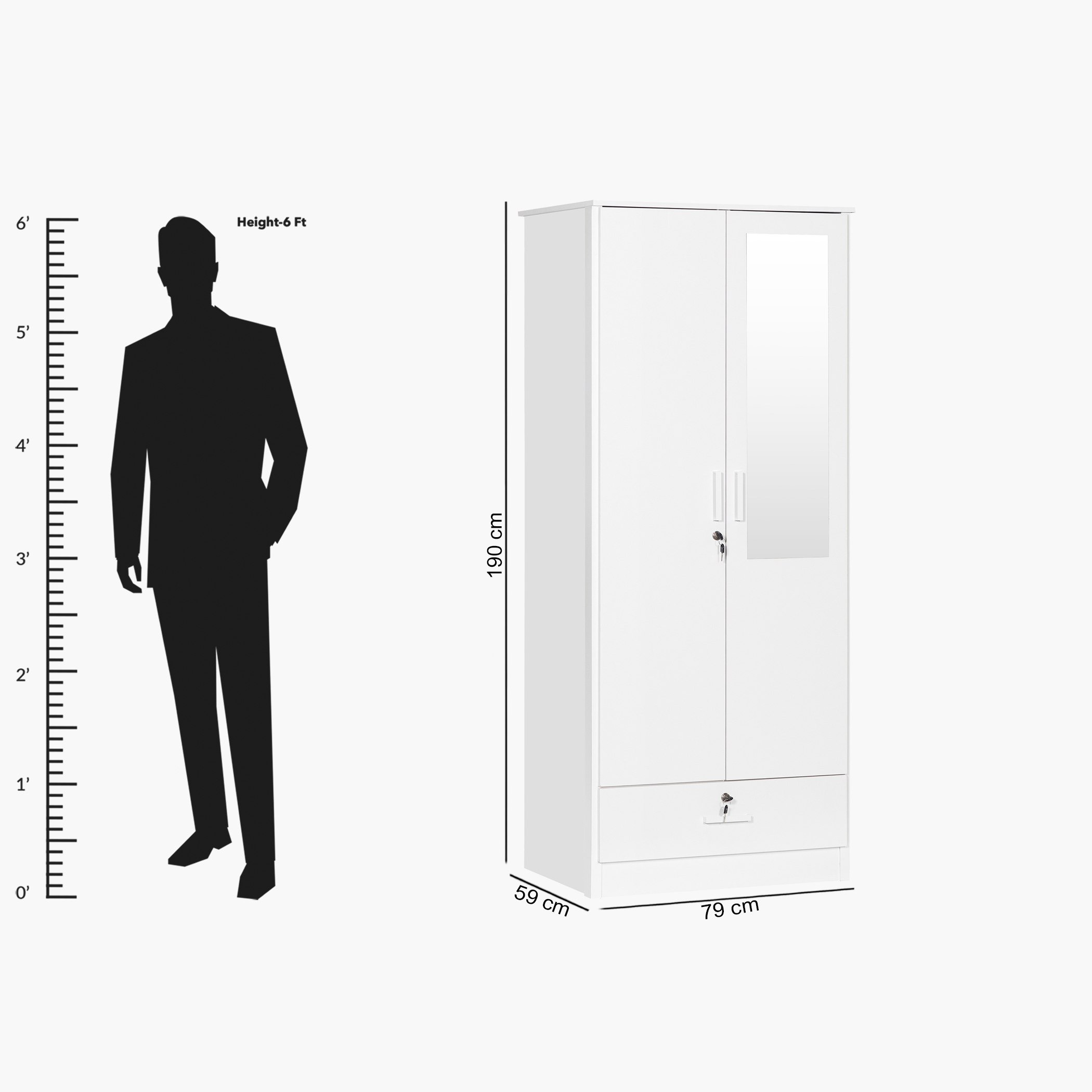 خزانة ملابس ببابين مع مرآة ودرج من ماندي-hbxfurniture-wardrobes-image-6