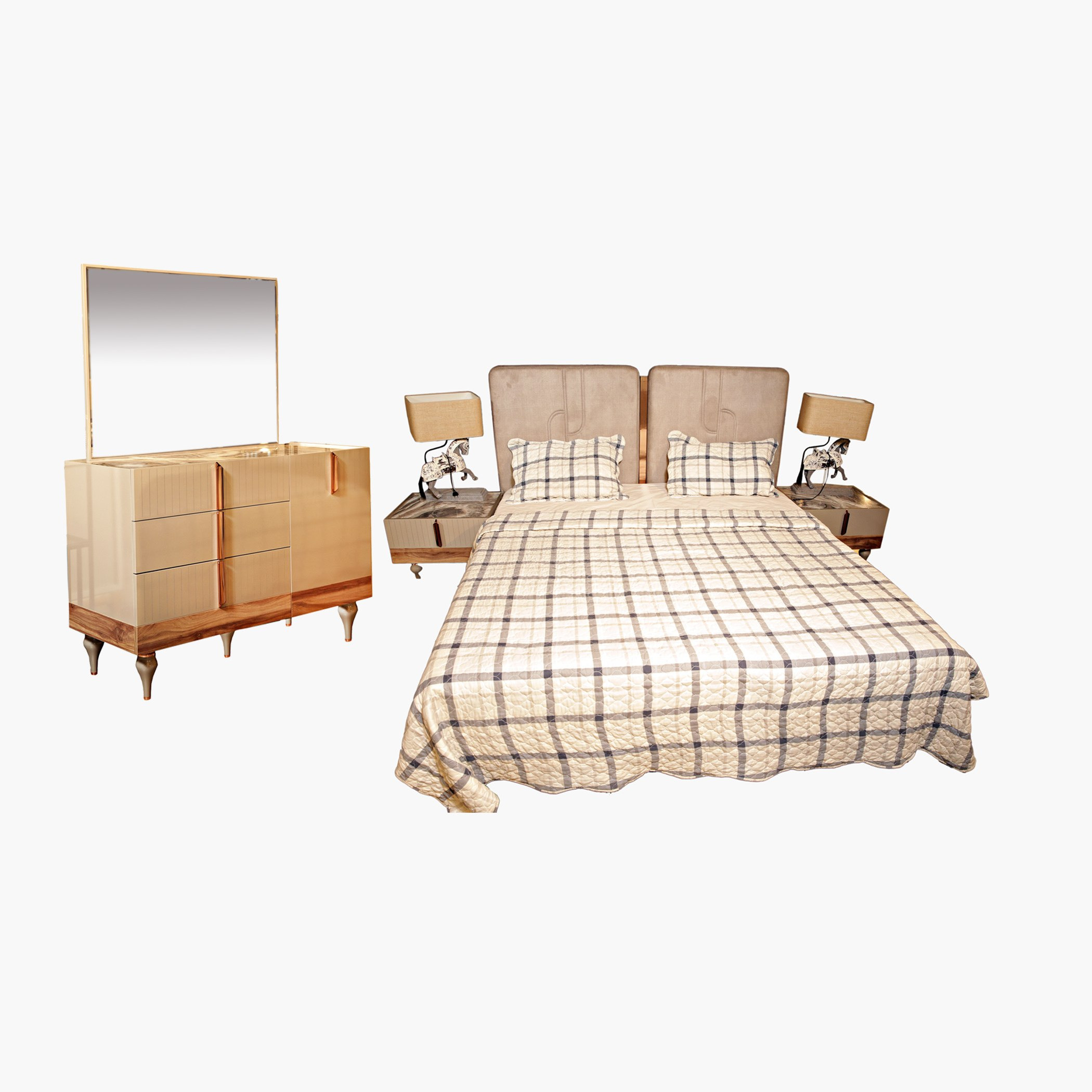 طقم غرفة نوم كينج 5 قطع من أنتيغوا - 180x200 سم-hbxbedroom-bedsandbedsets-bedroomsets-king-image-2