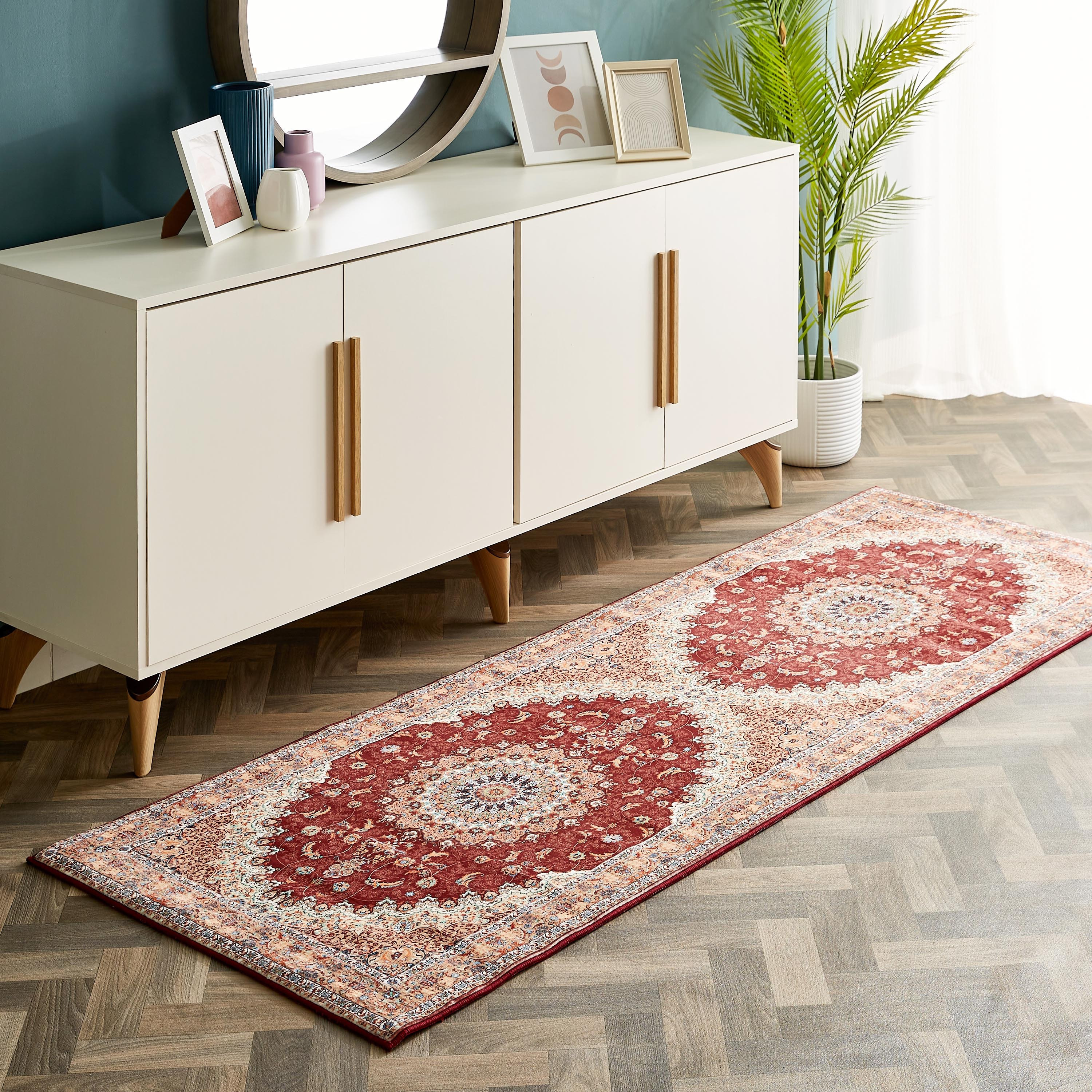Miraj Afra Velvet Distressed Rug - 80x230 cm-hbxdecorandfurnishings-floorcoverings-rugs-image-1