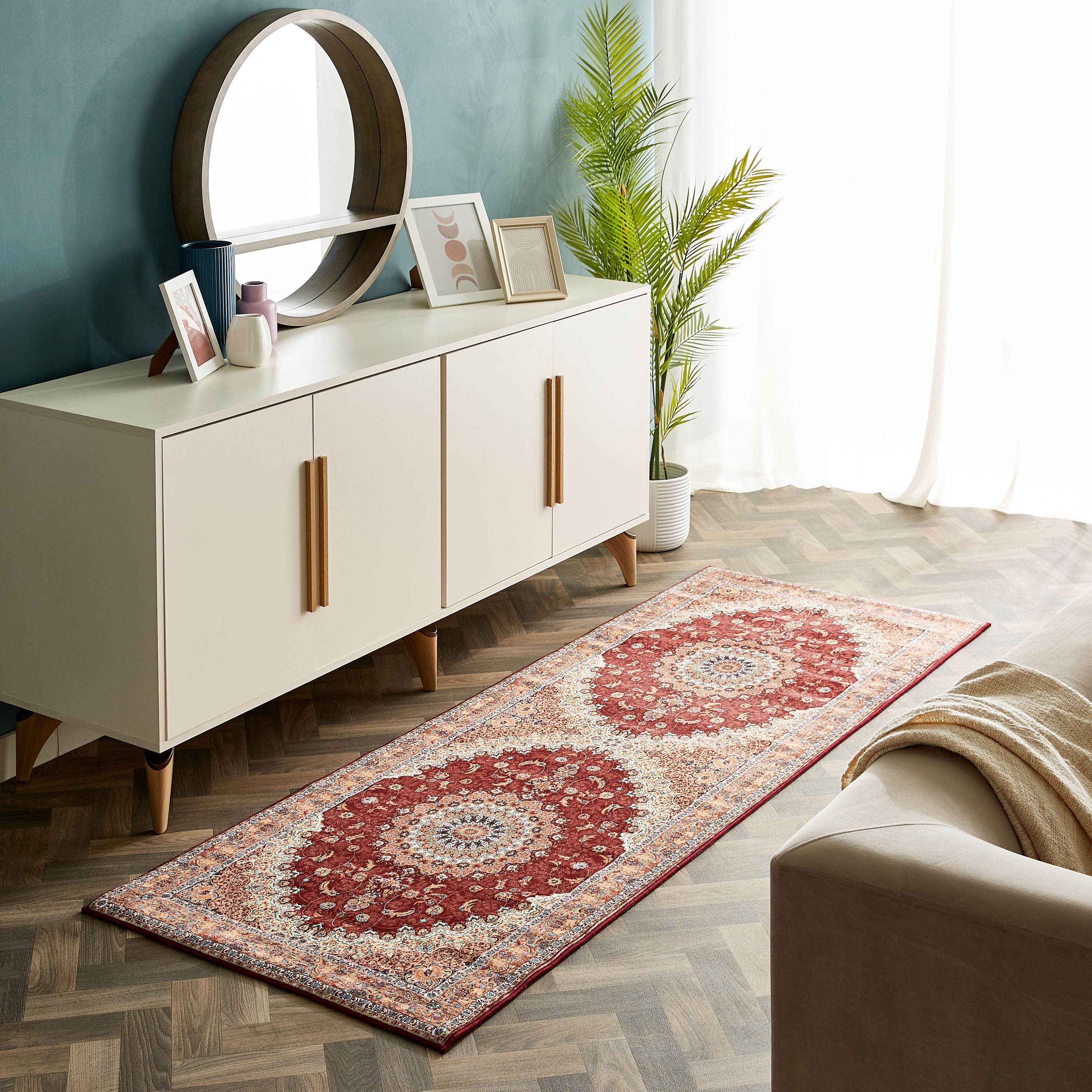 Miraj Afra Velvet Distressed Rug - 80x230 cm-hbxdecorandfurnishings-floorcoverings-rugs-image-5