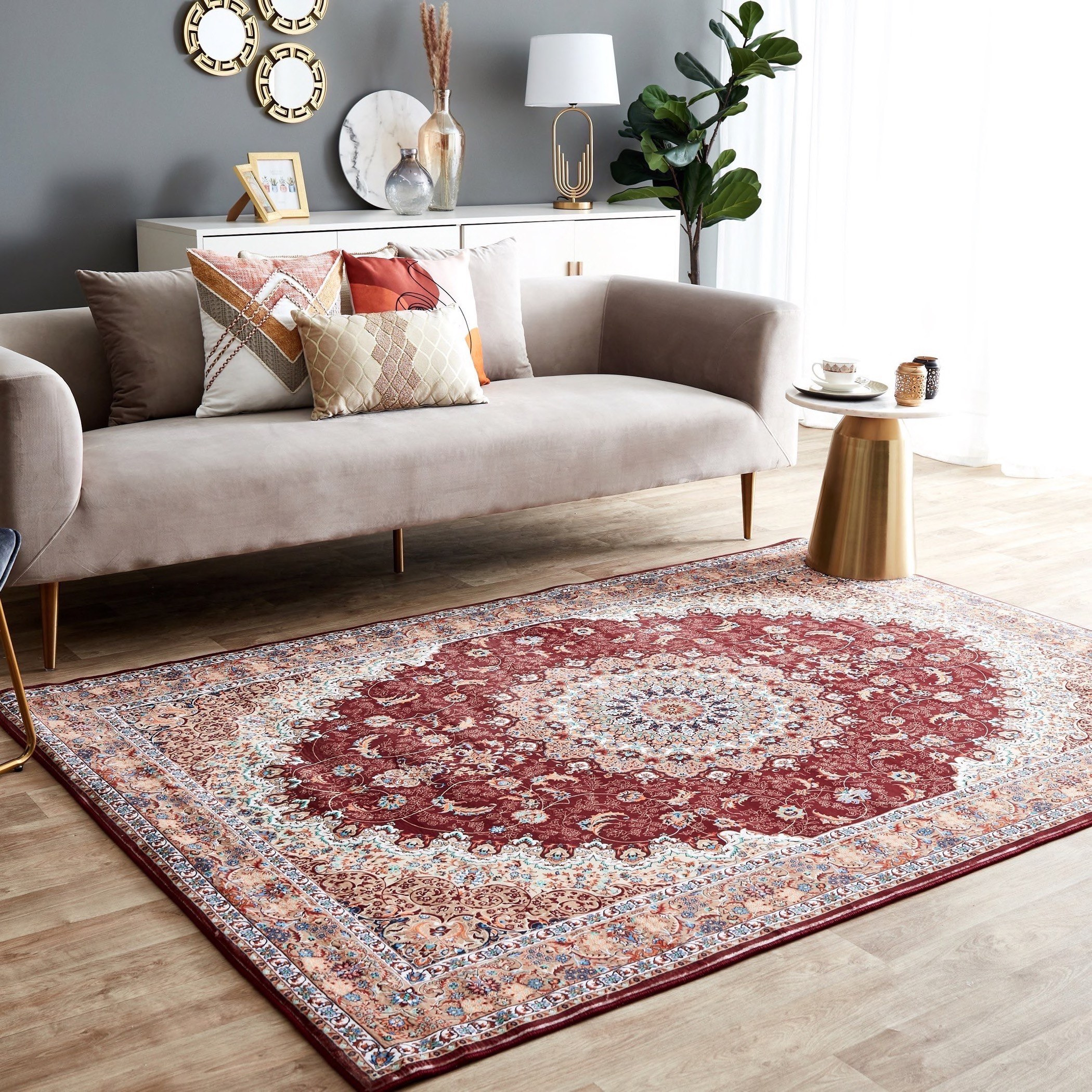 Miraj Afra Velvet Distressed Rug - 160x230 cm-hbxdecorandfurnishings-floorcoverings-rugs-image-5