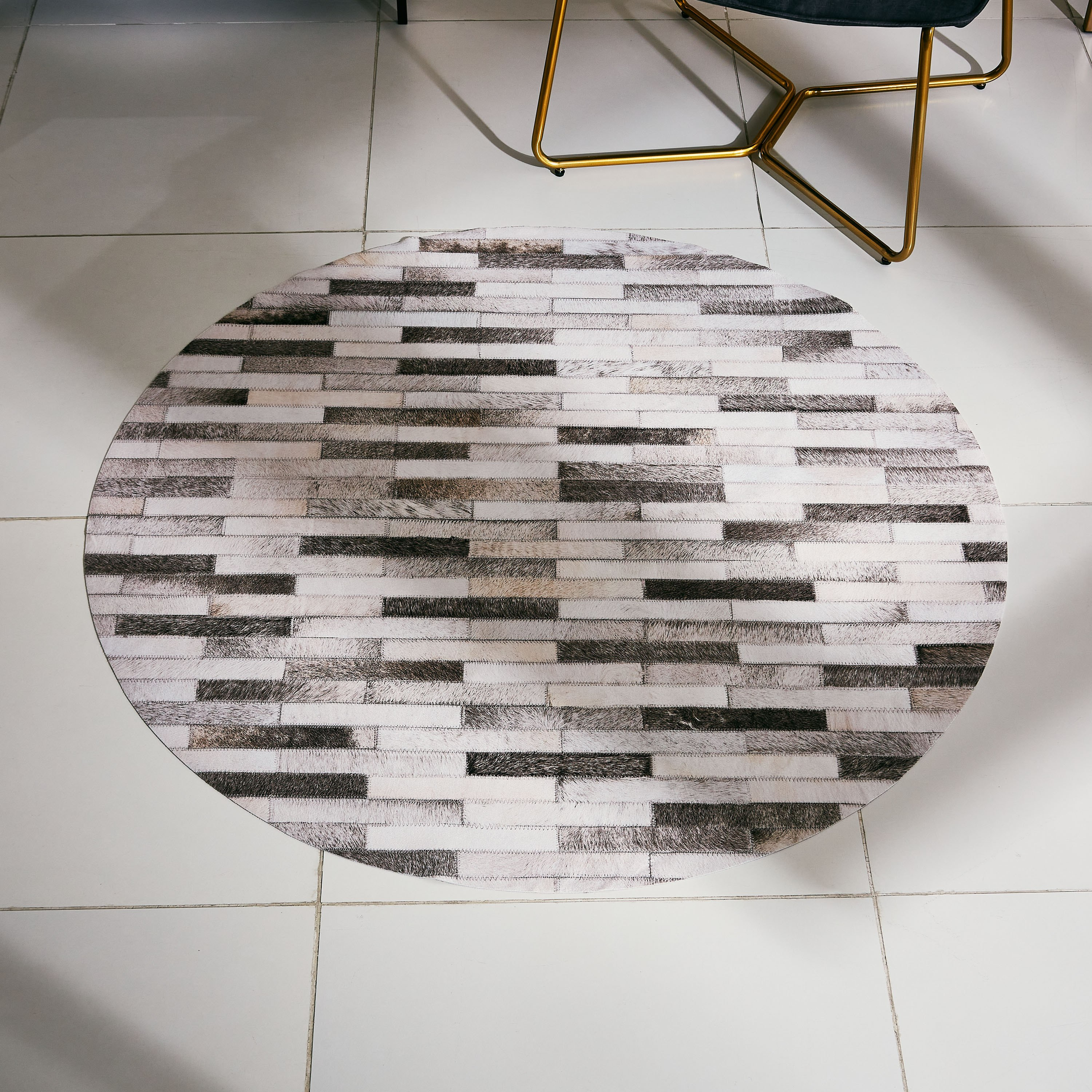 Patch-Ivo Faux Leather Patch Large Rug - 120 cm-hbxdecorandfurnishings-floorcoverings-rugs-image-1