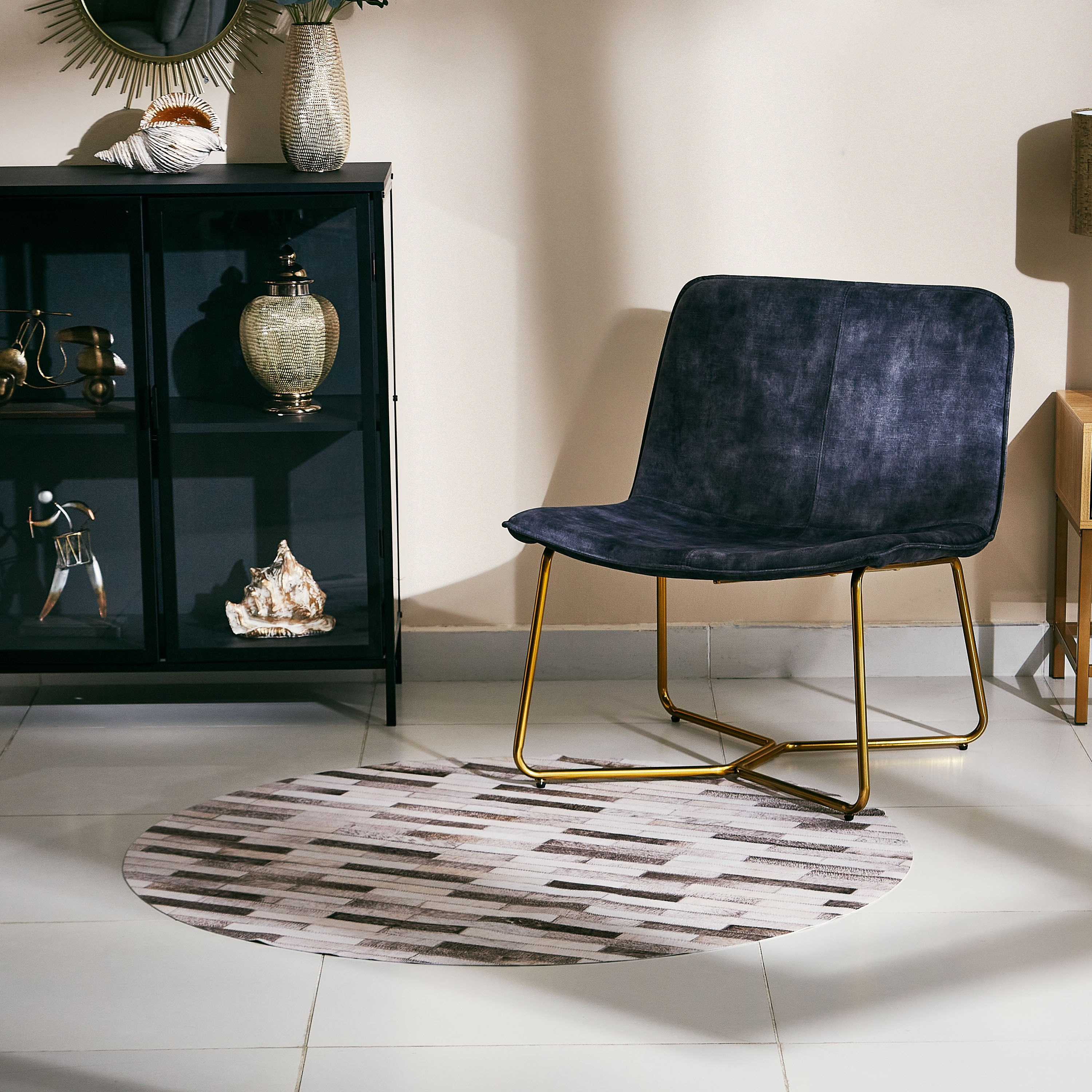 Patch-Ivo Faux Leather Patch Large Rug - 120 cm-hbxdecorandfurnishings-floorcoverings-rugs-image-4