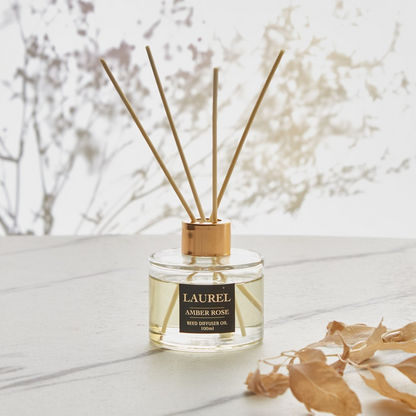 Laurel Monochrome Amber Rose Diffuser Oil with Reeds Set - 100 ml