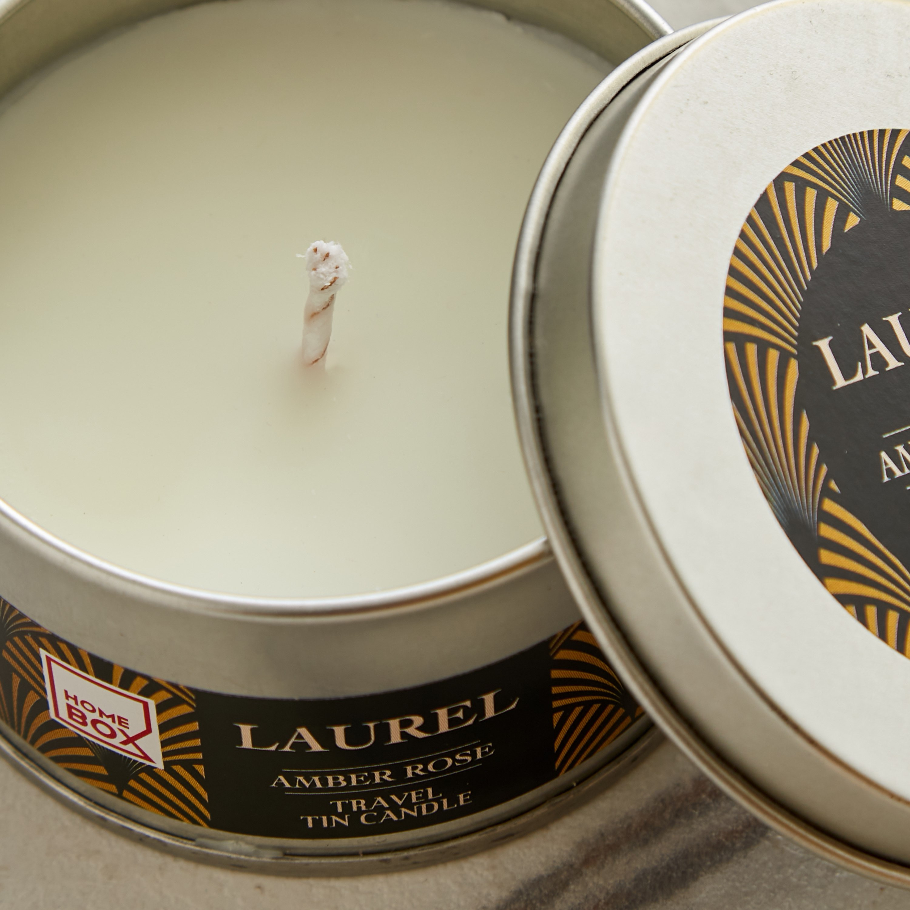 Laurel Monochrome Living Amber Rose Tin candle - 70 gm-hbxhomeware-hbxdecorandfurnishings-image-3