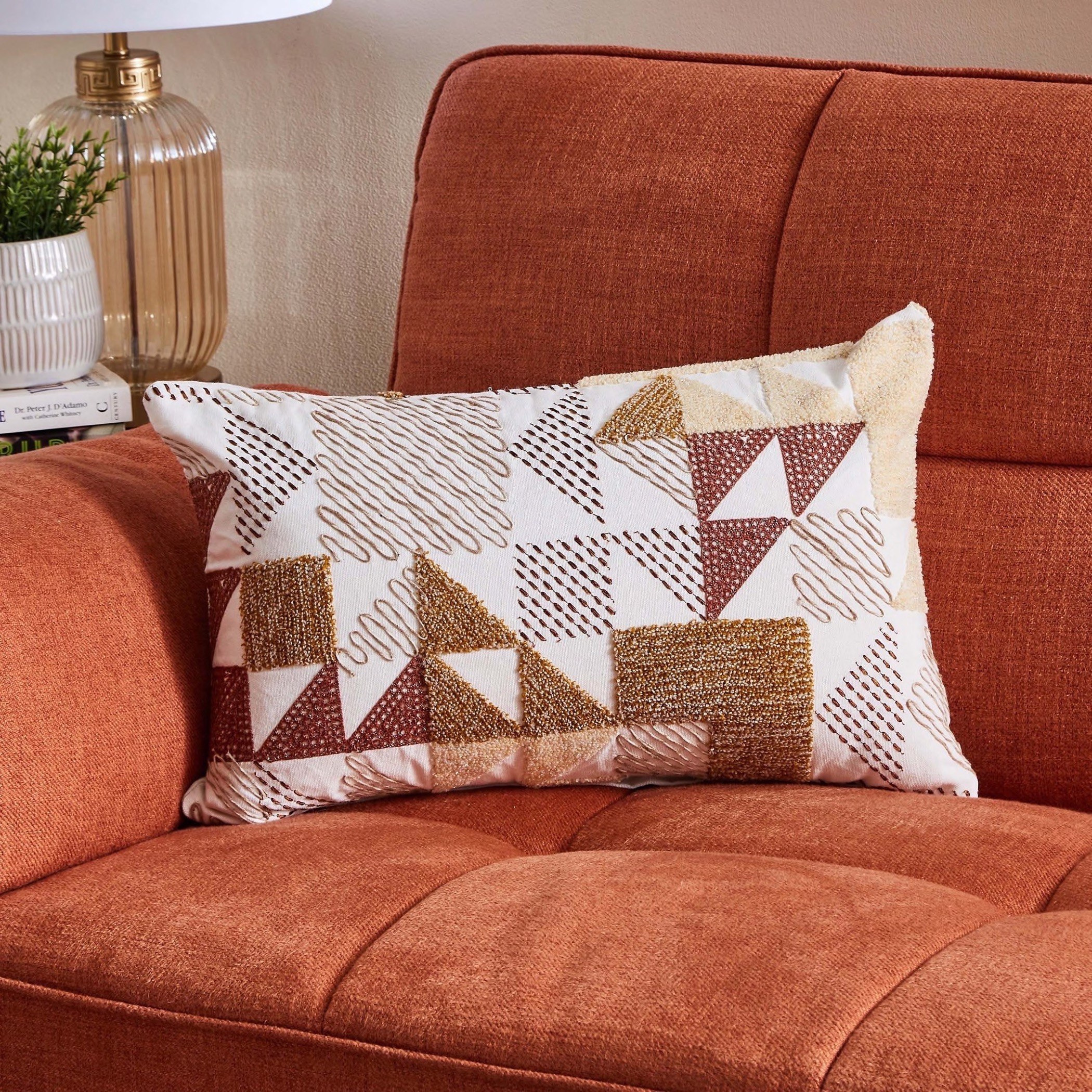 Elena Trio Embroidered Filled Cushion - 30x50 cm-hbxlivingroom-furnishings-cushionsandcovers-filledcushions-image-1