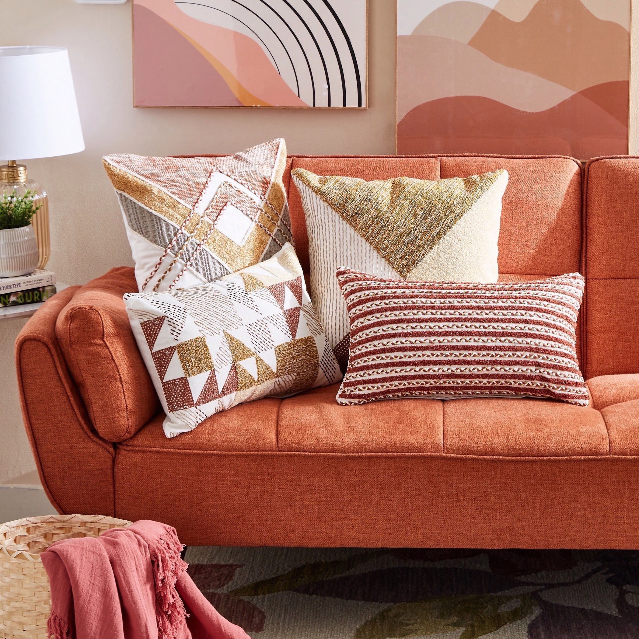 Elena Trio Embroidered Filled Cushion - 30x50 cm-hbxlivingroom-furnishings-cushionsandcovers-filledcushions-image-4