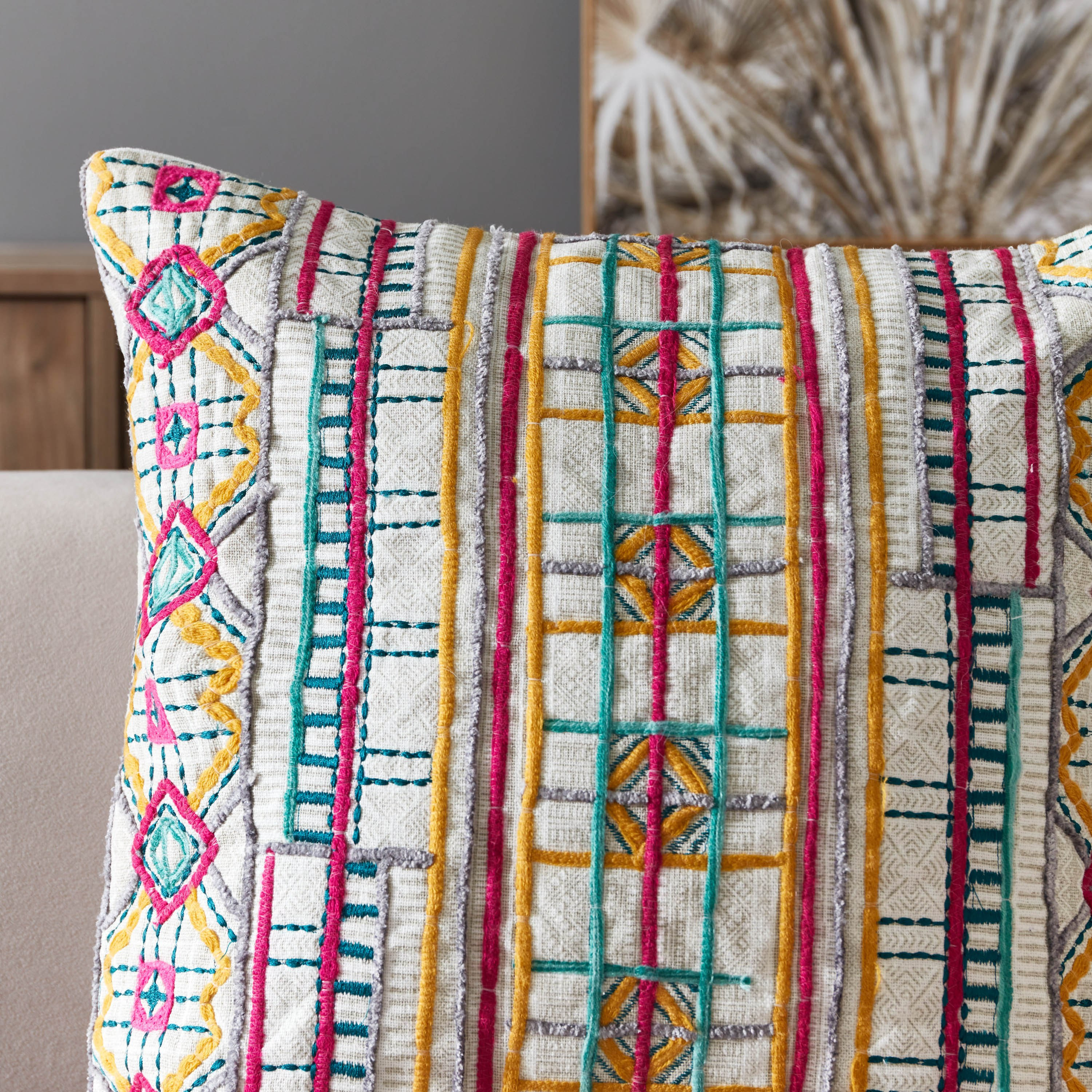 غطاء وسادة مزين من بوهو فلينت - 45x45 سم-hbxhomeware-cushionsandcovers-cushioncovers-image-2