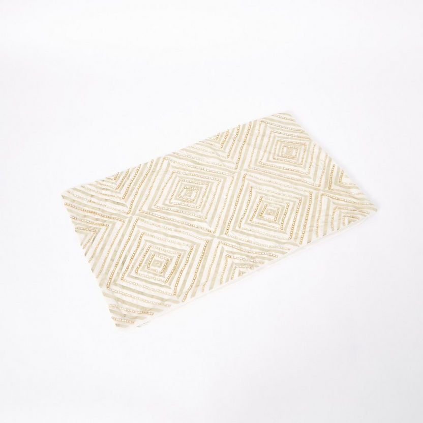 Maverick Cyan Embellished Filled Cushion - 30x50 cm-Filled Cushions-image-4