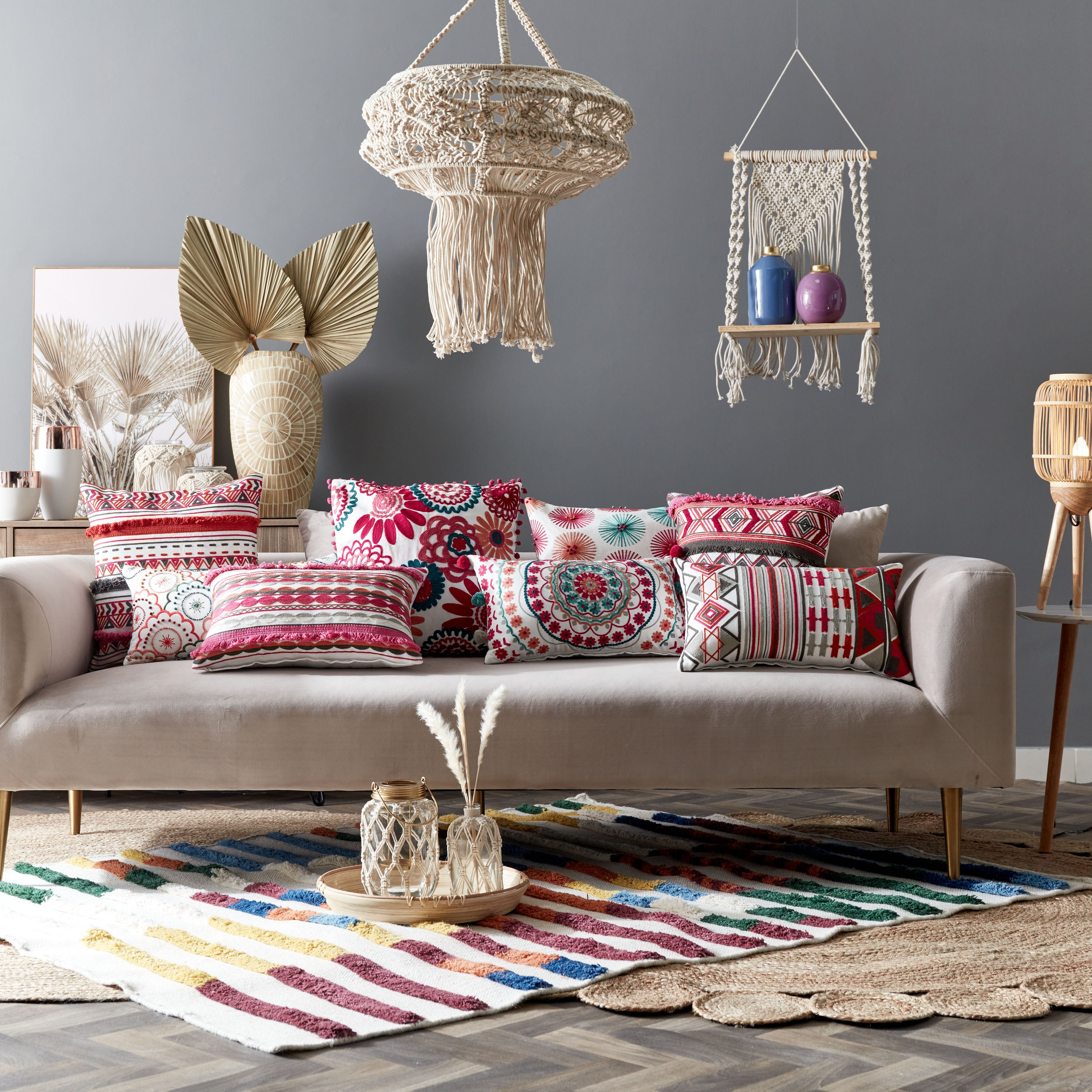 غطاء وسادة مزيّن من تشيرا - 45x45 سم-hbxhomeware-cushionsandcovers-cushioncovers-image-4