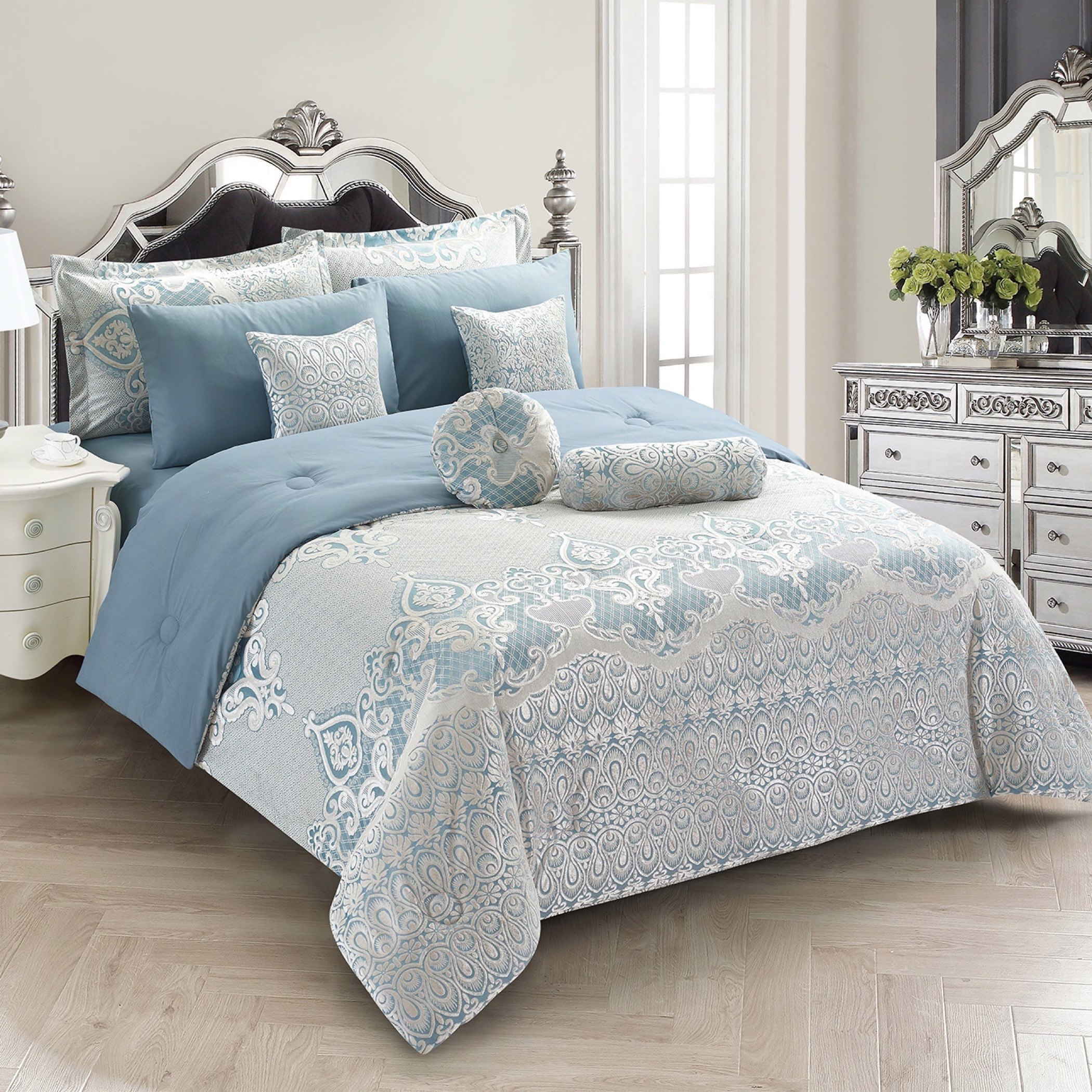 Amelia Chenille 10-Piece Super King Jacquard BIAB Comforter - 240x260 cm-hbxhomeware-hbxdecorandfurnishings-image-1