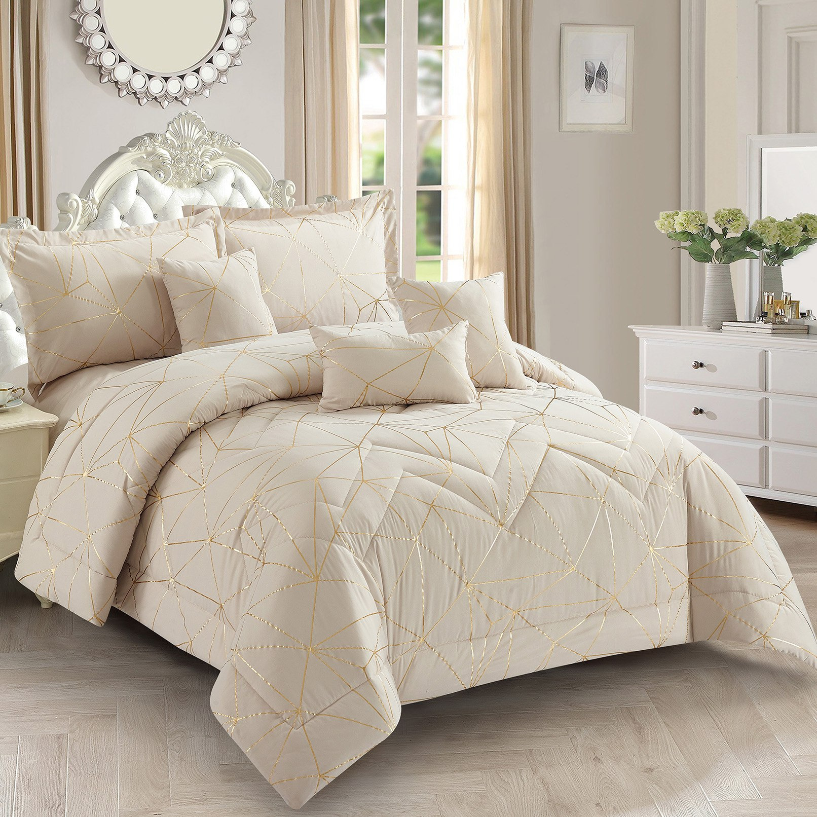 طقم لحاف كينج من الألياف الدقيقة بطبعات 7 قطع من ساميا - 220x240 سم-PROMO_HB_AE_B1G1_250925-image-1